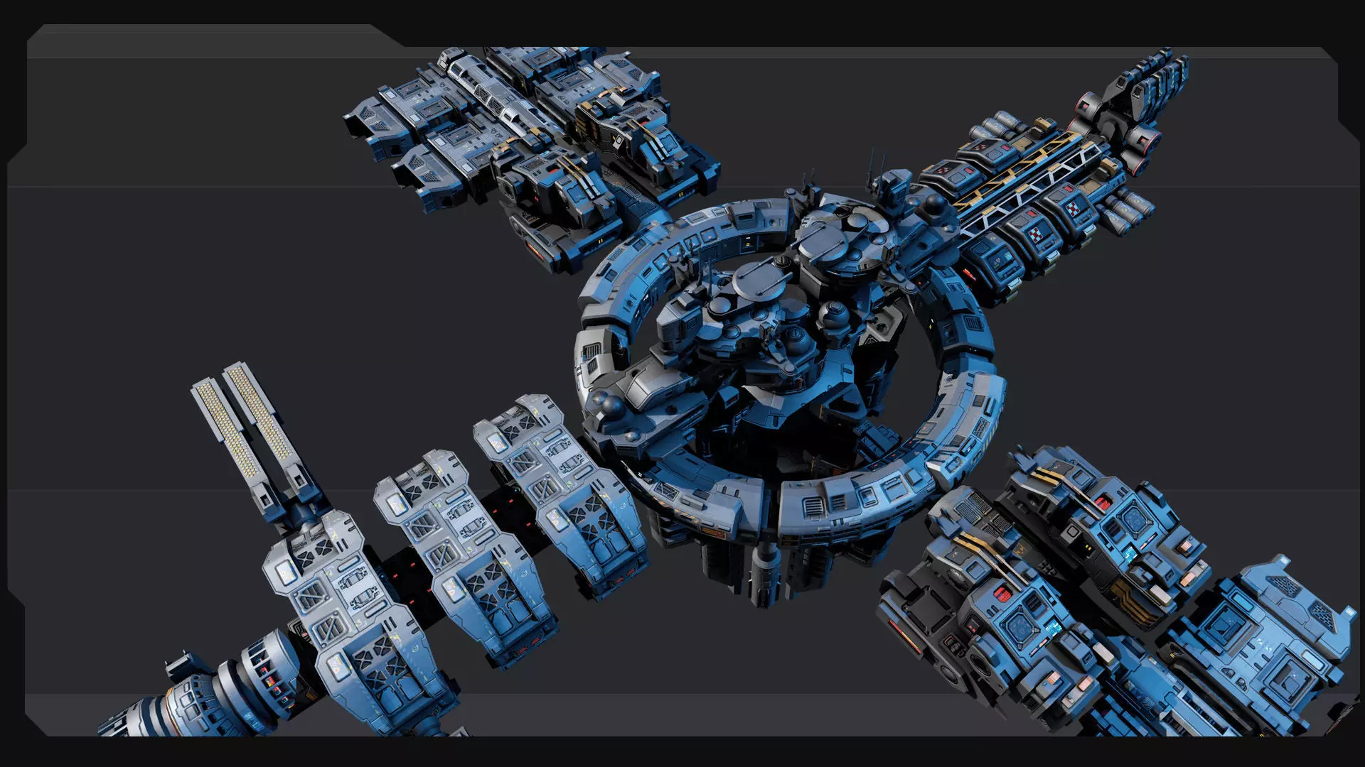 MODULAR Space Station - MS2  Low-poly 3D model_9