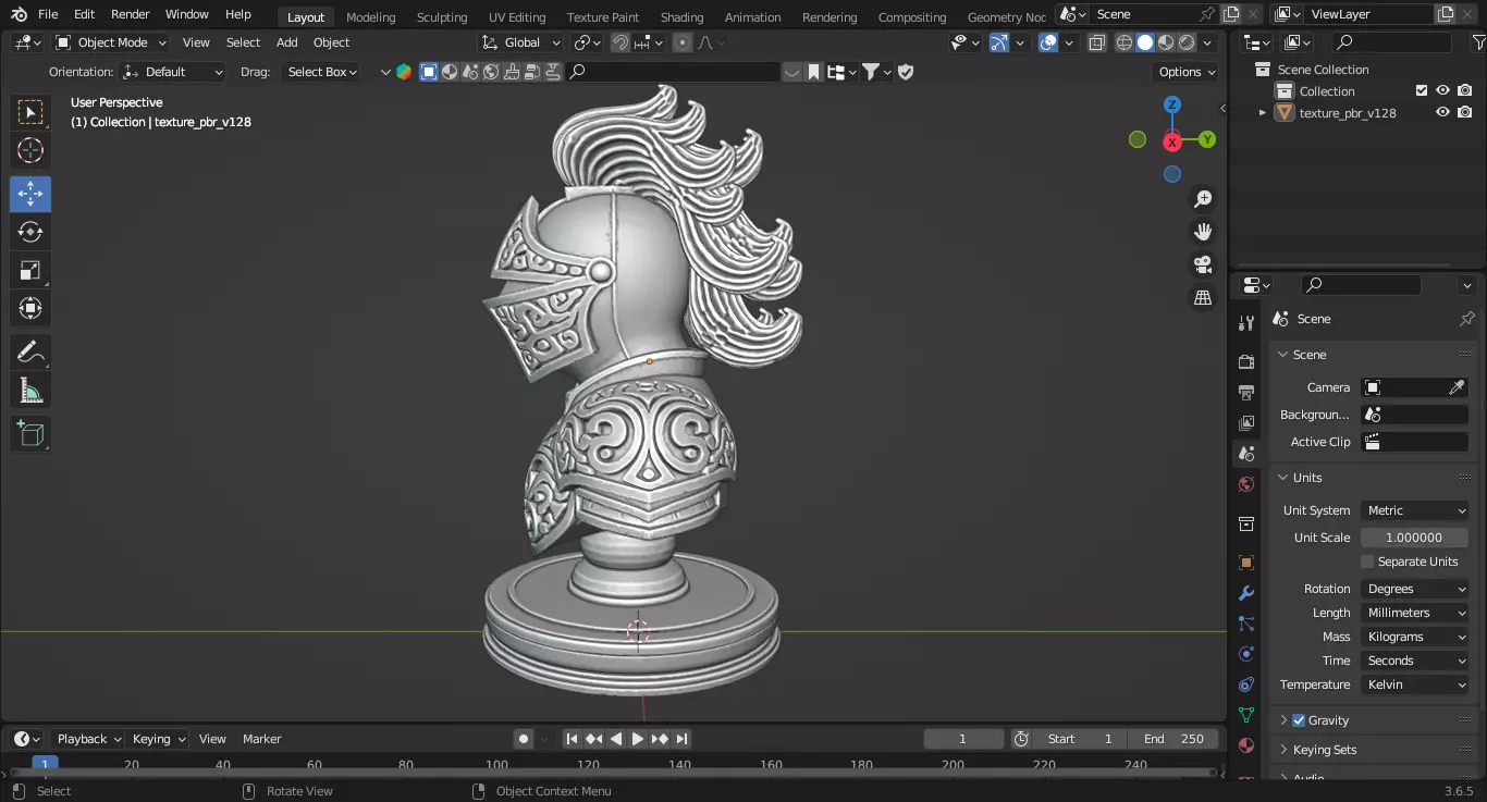 Medieval Knight Chess Piece 3D print model_3