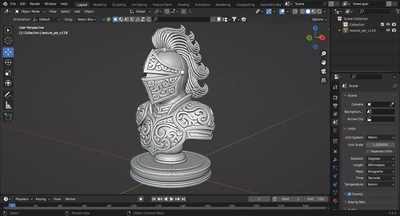 Medieval Knight Chess Piece 3D print model_1