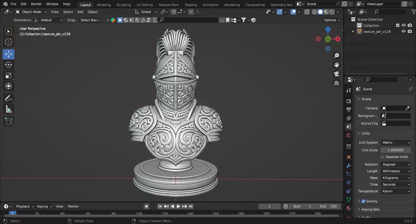 Medieval Knight Chess Piece 3D print model_7