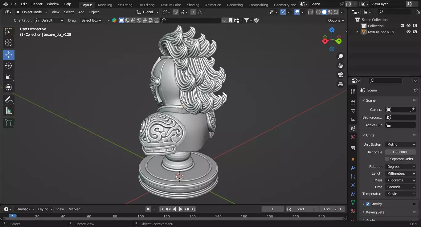 Medieval Knight Chess Piece 3D print model_4