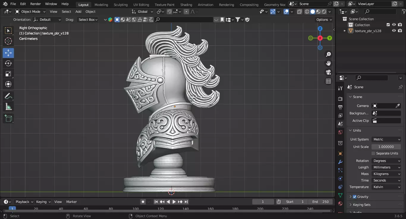 Medieval Knight Chess Piece 3D print model_6