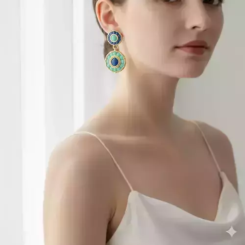 Royal Turquoise and Lapis Inspired Earrings