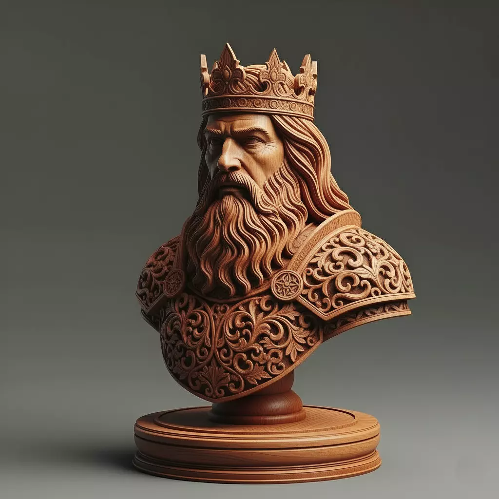 Medieval King Chess Piece 3D print model_0