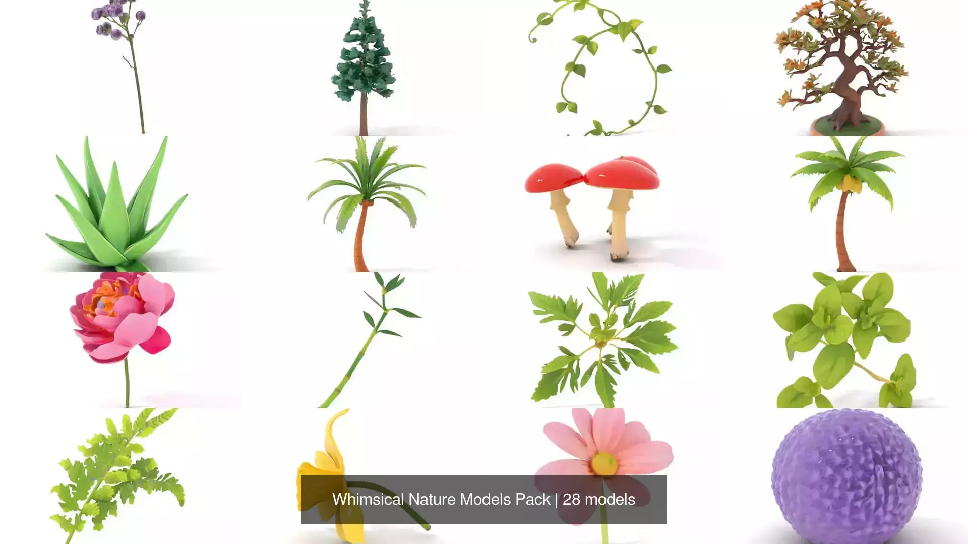 Whimsical Nature Models Pack 3D Model Collection_0
