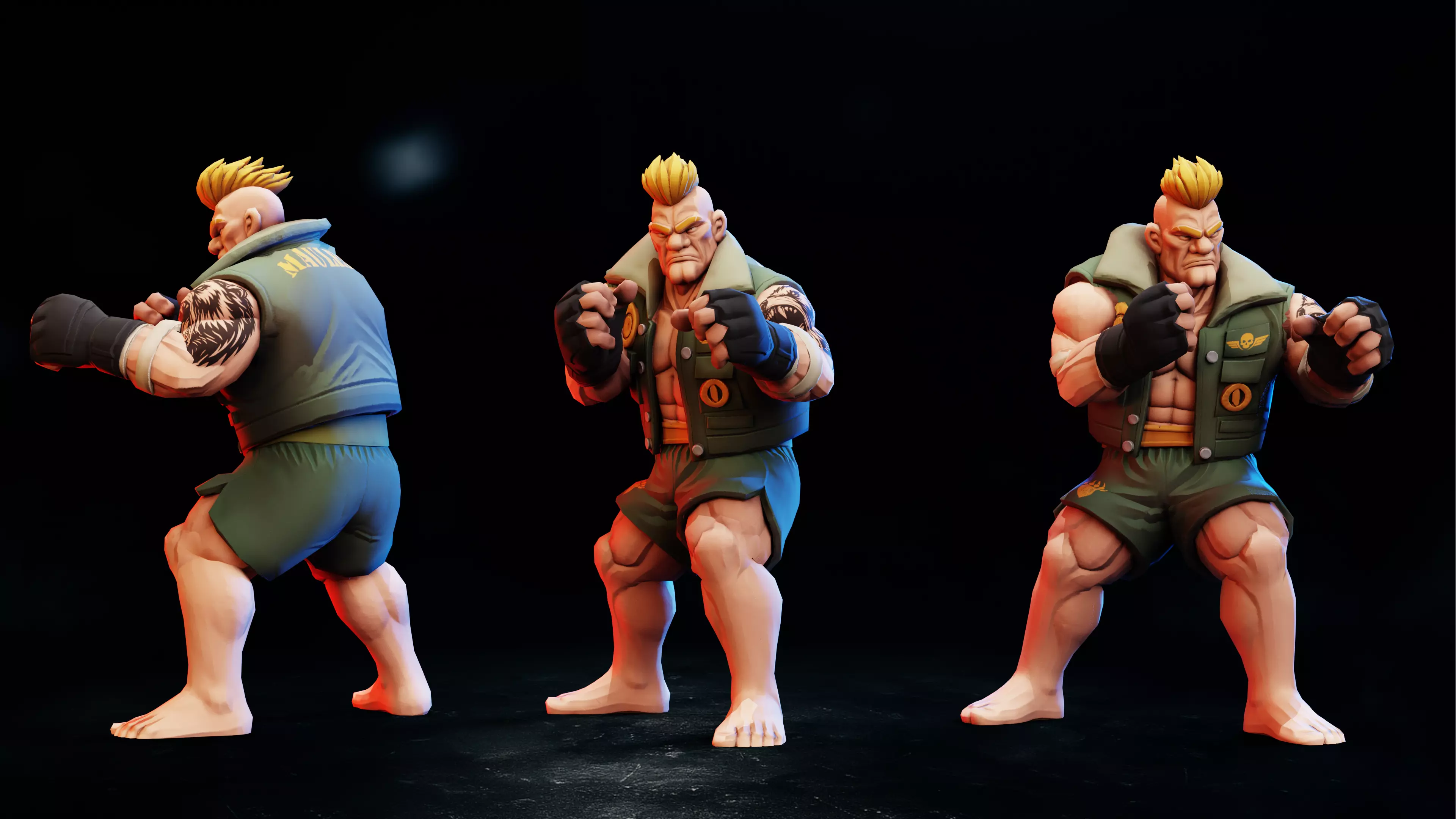 Stylized Fighter Character - MAULER Low-poly 3D model_5