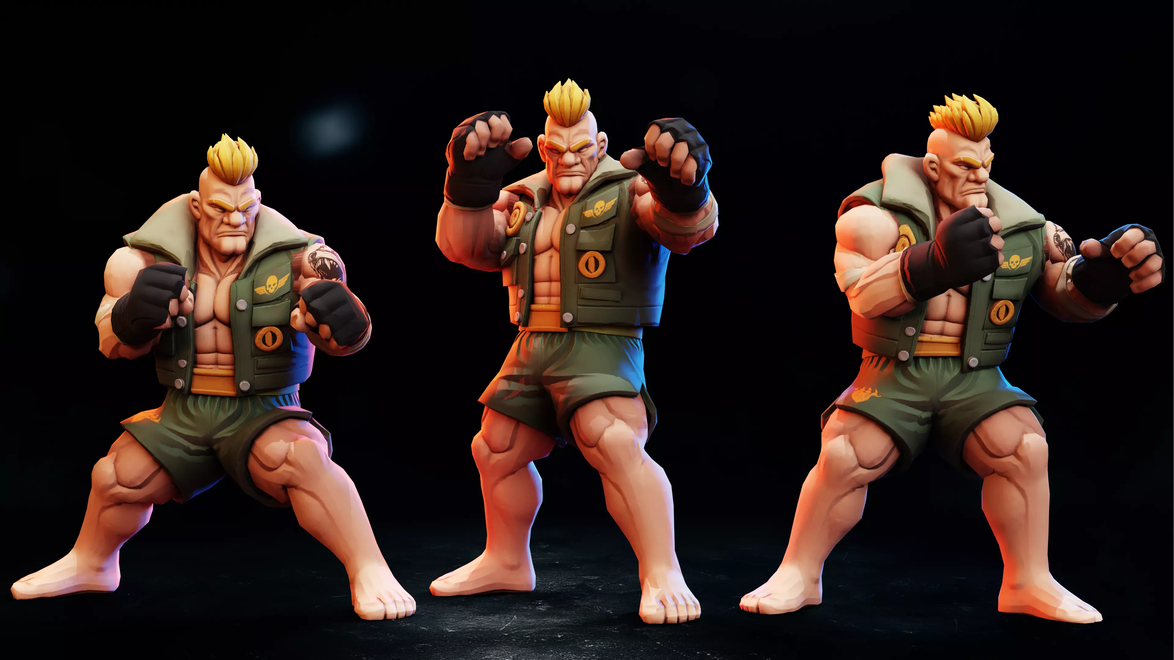Stylized Fighter Character - MAULER Low-poly 3D model_1