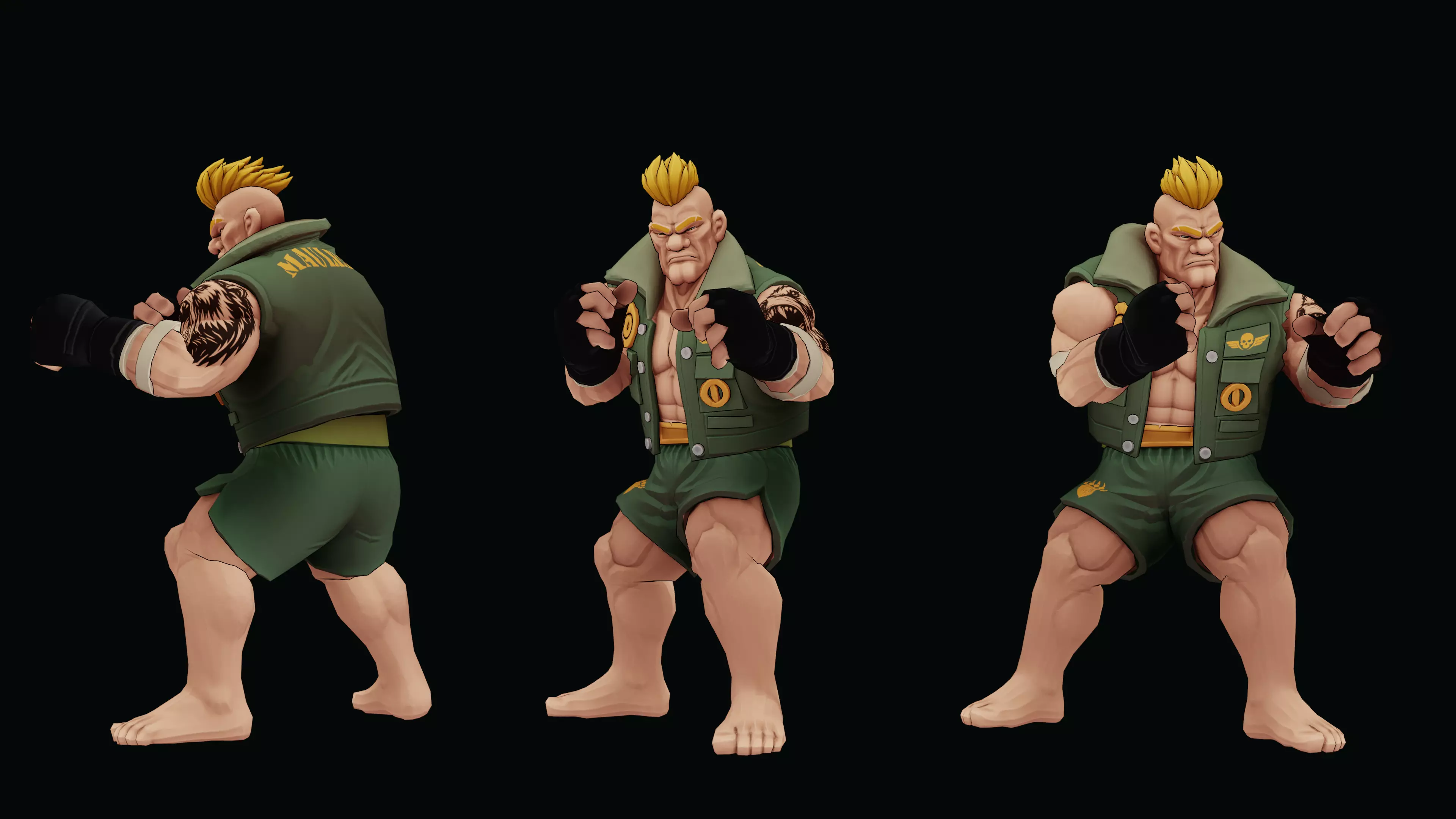 Stylized Fighter Character - MAULER Low-poly 3D model_6