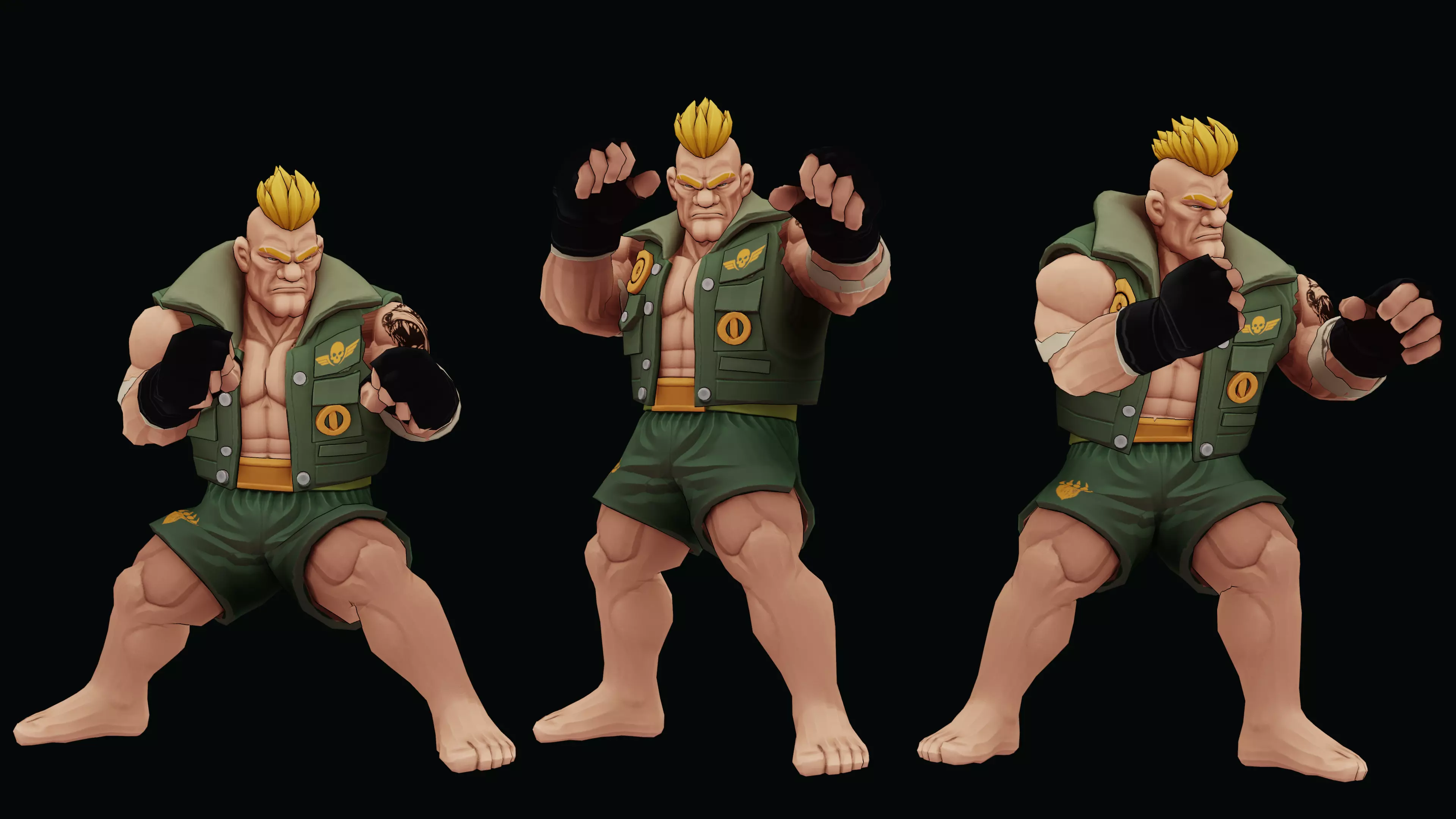 Stylized Fighter Character - MAULER Low-poly 3D model_2