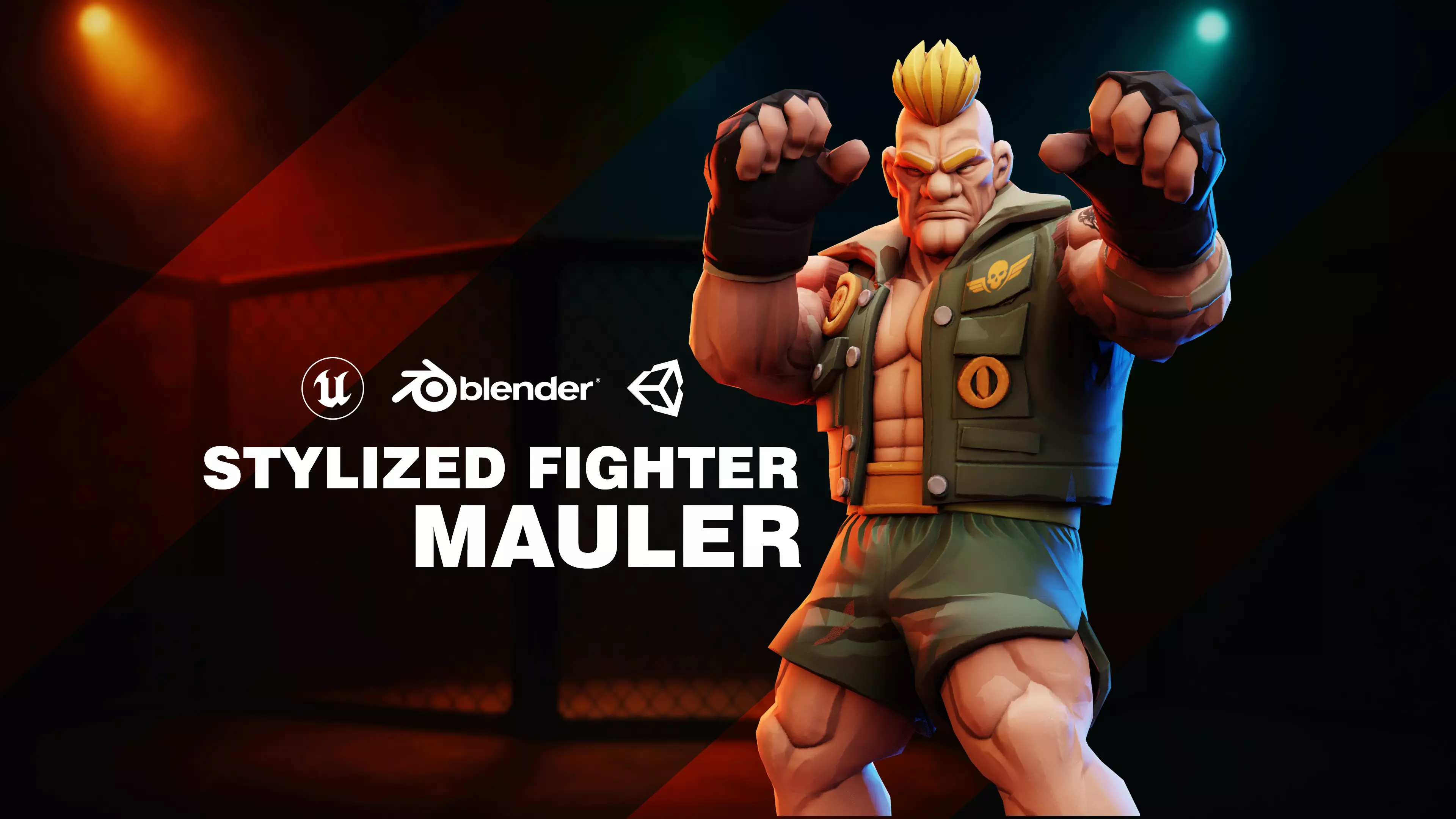 Stylized Fighter Character - MAULER Low-poly 3D model_0