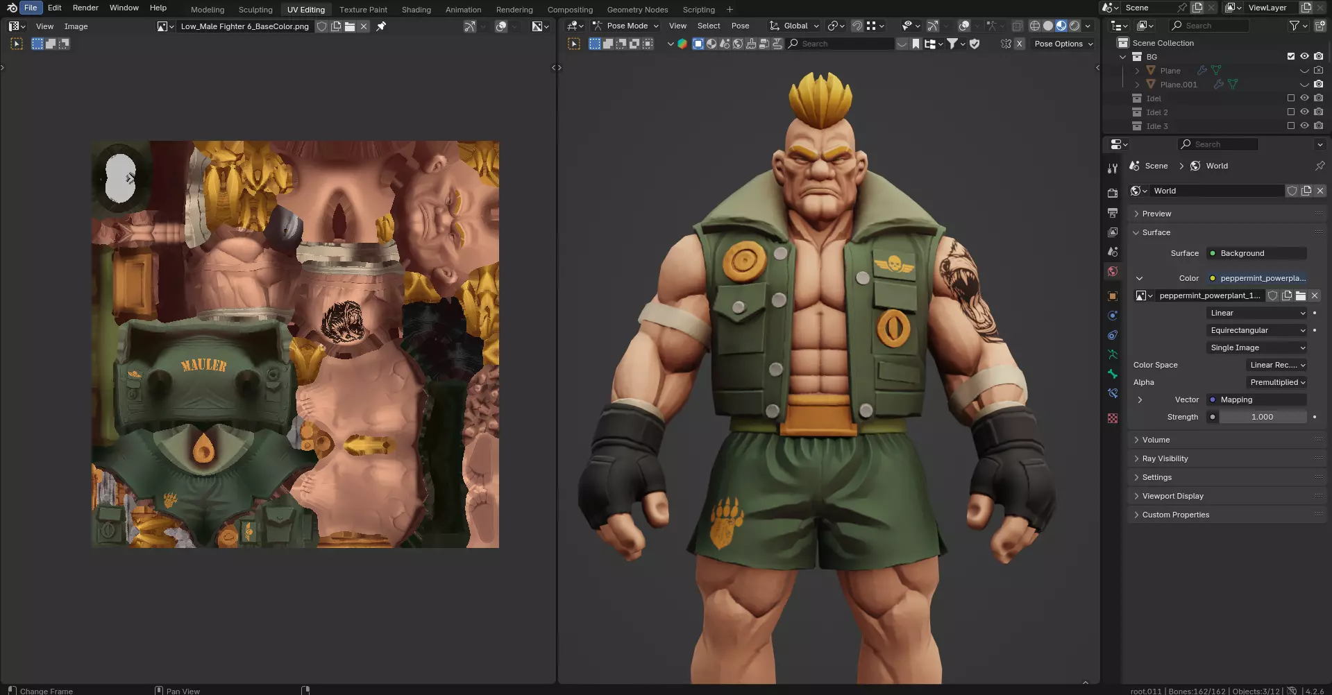 Stylized Fighter Character - MAULER Low-poly 3D model_13