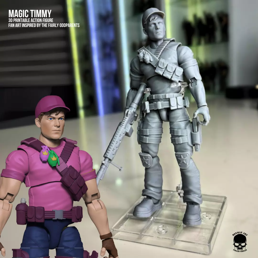 Magic Timmy Full Action Figure STL files 3D print model_1