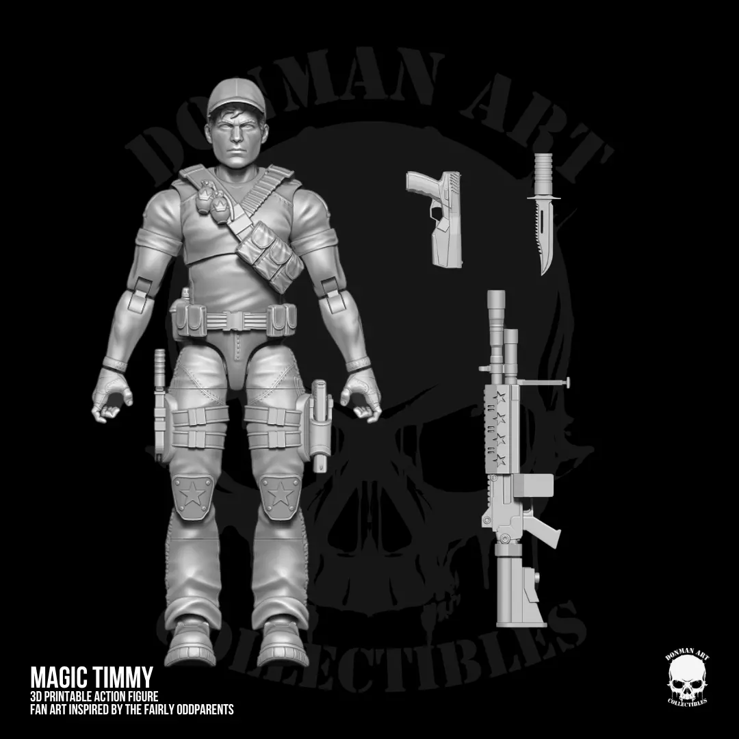 Magic Timmy Full Action Figure STL files 3D print model_10