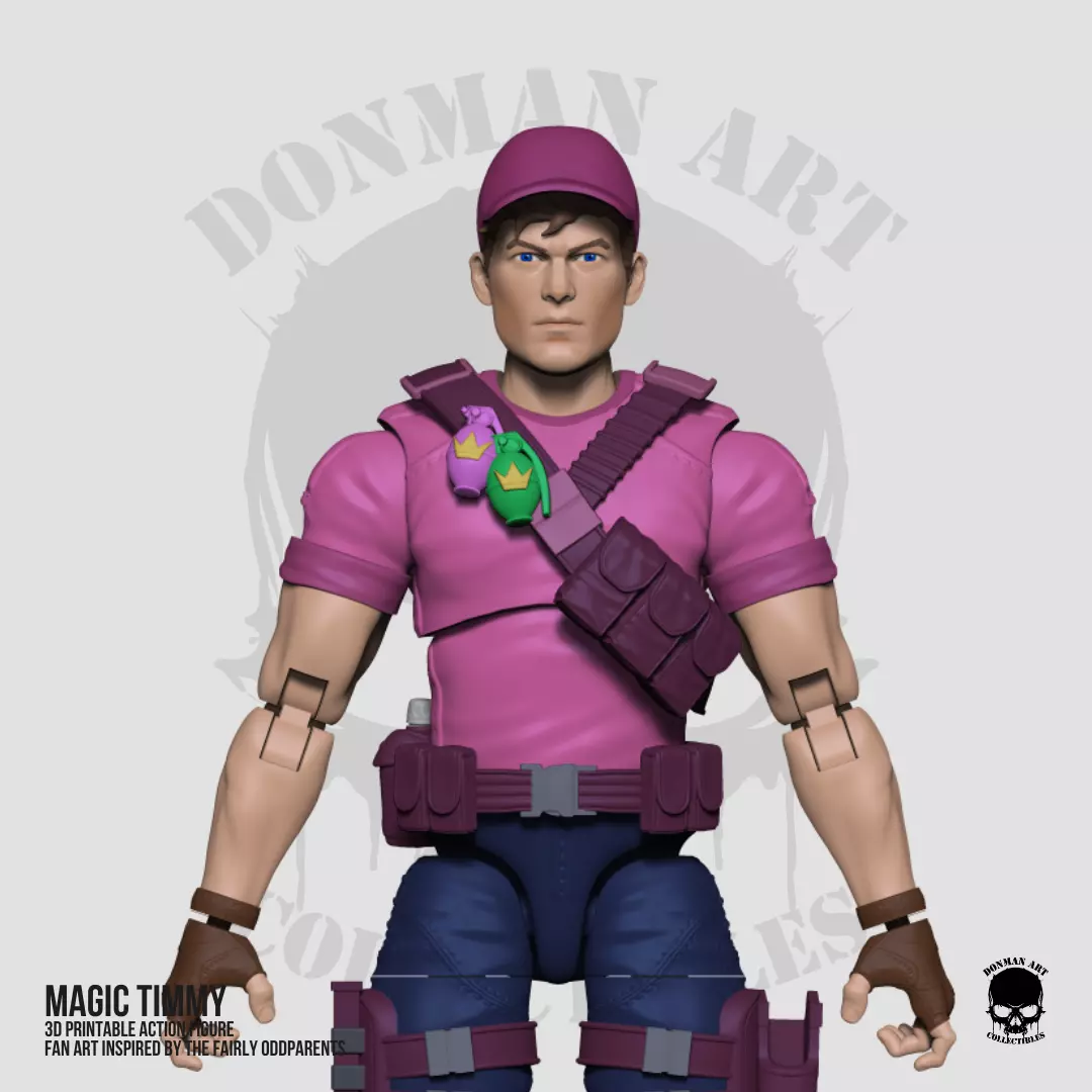 Magic Timmy Full Action Figure STL files 3D print model_23