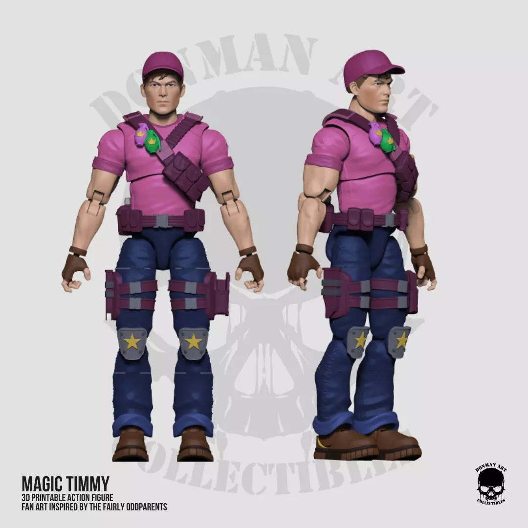Magic Timmy Full Action Figure STL files 3D print model_13