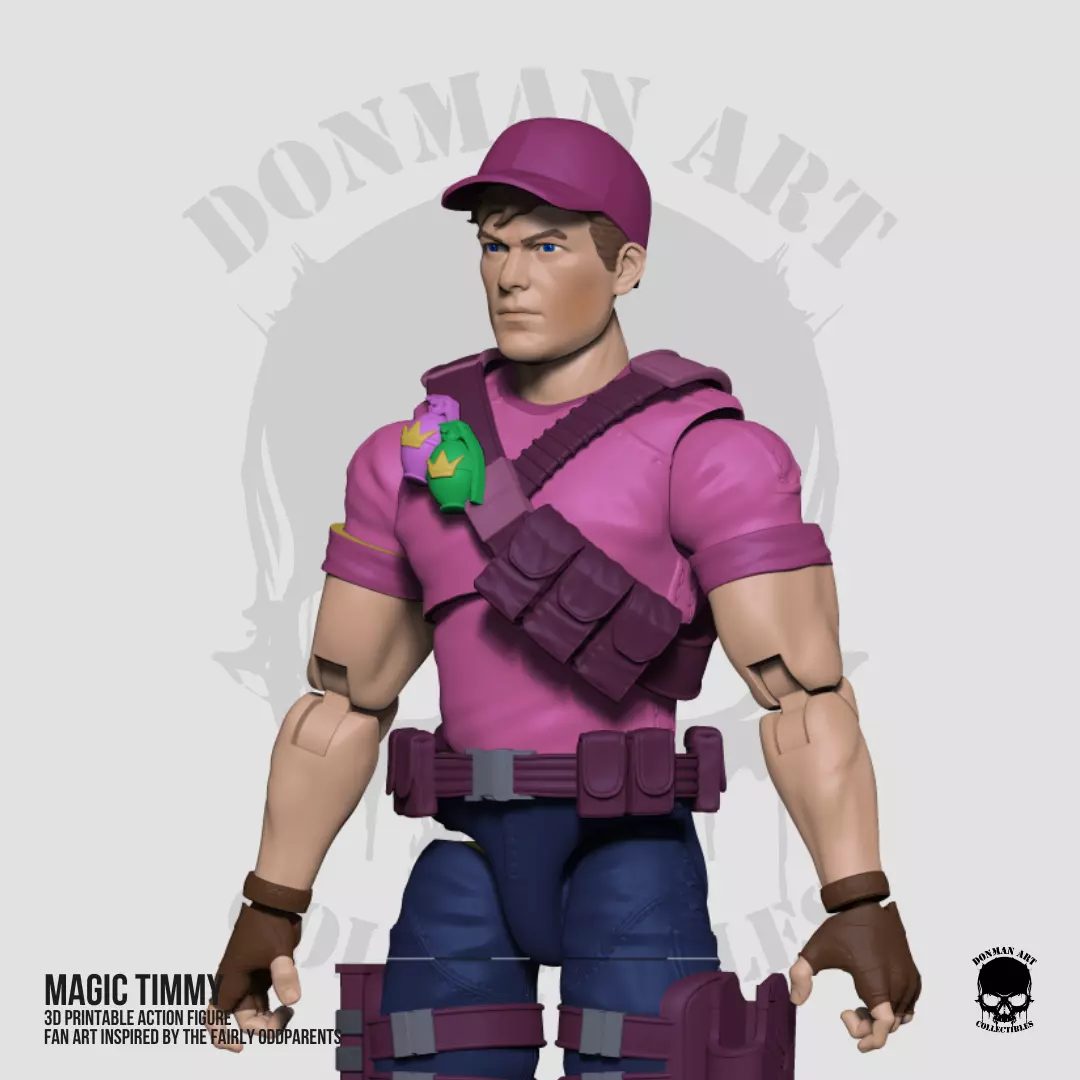 Magic Timmy Full Action Figure STL files 3D print model_25