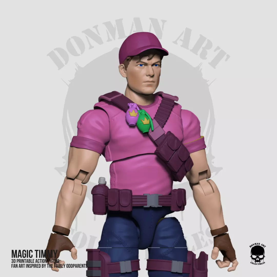 Magic Timmy Full Action Figure STL files 3D print model_16