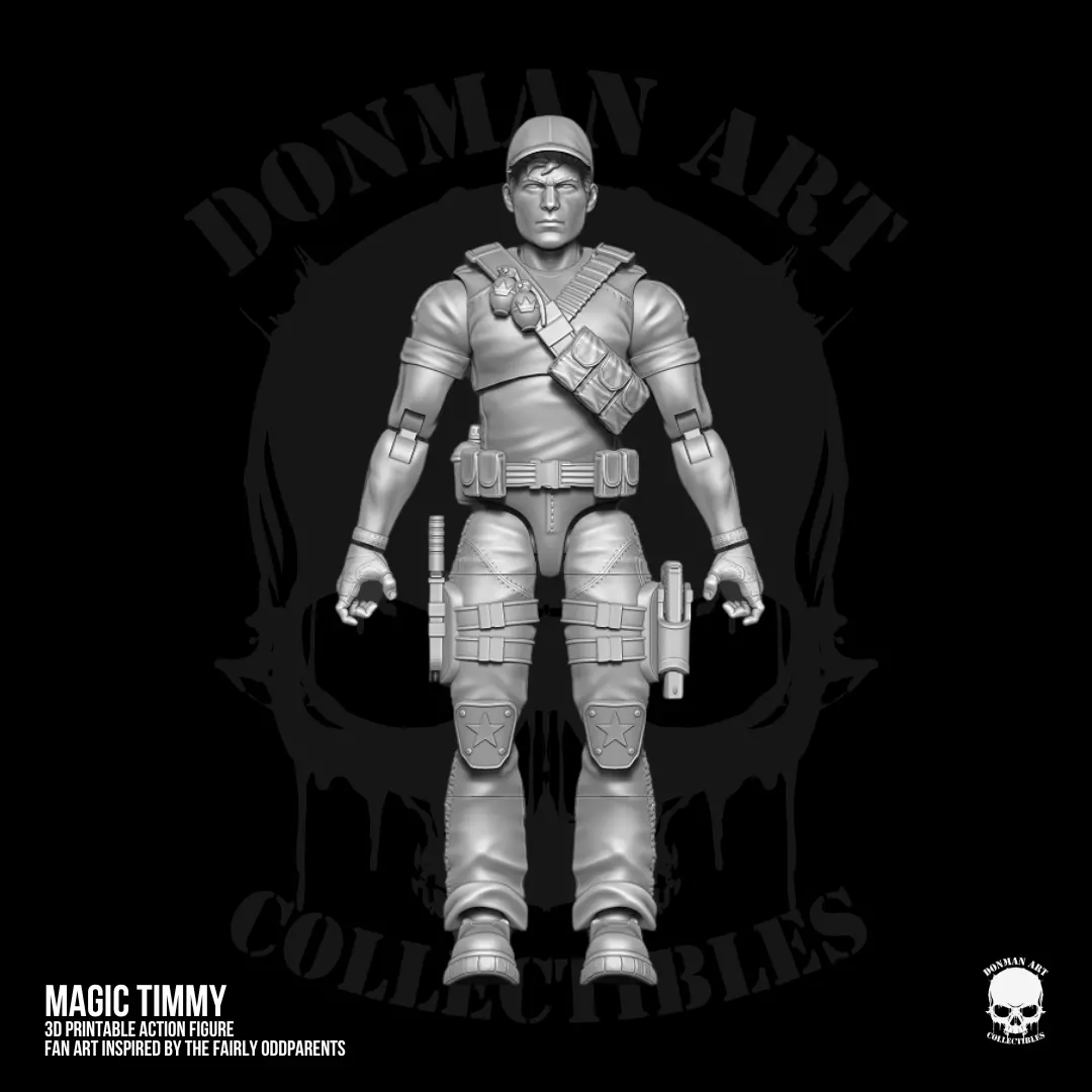 Magic Timmy Full Action Figure STL files 3D print model_19