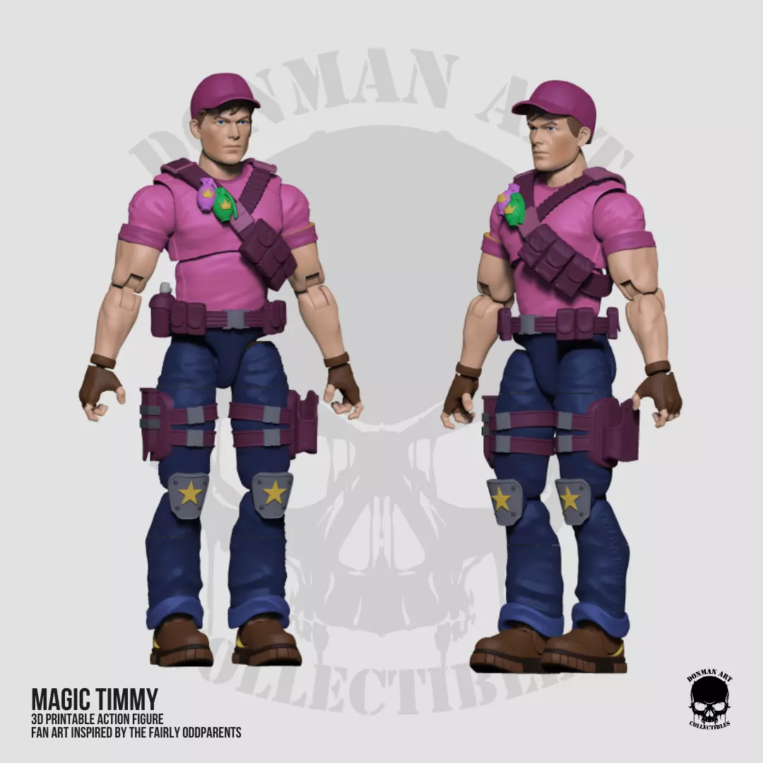 Magic Timmy Full Action Figure STL files 3D print model_14