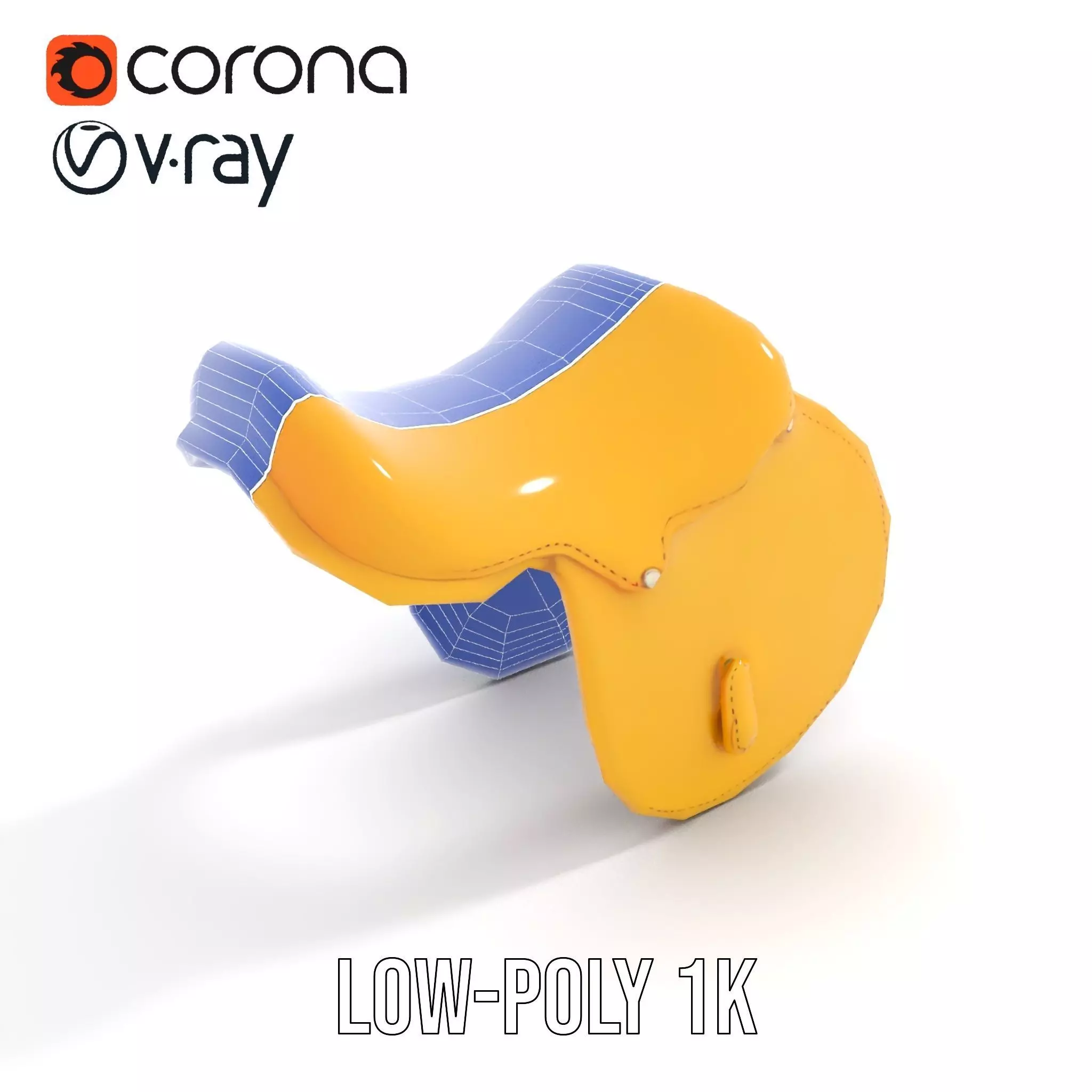 Yellow Saddle Purse model pack Low-poly 3D model_12