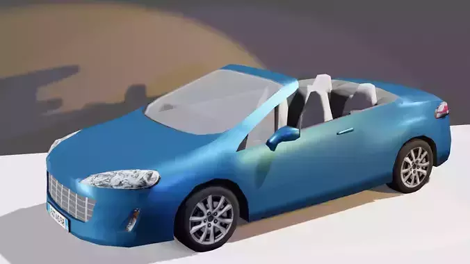 Decapotable Blue Car