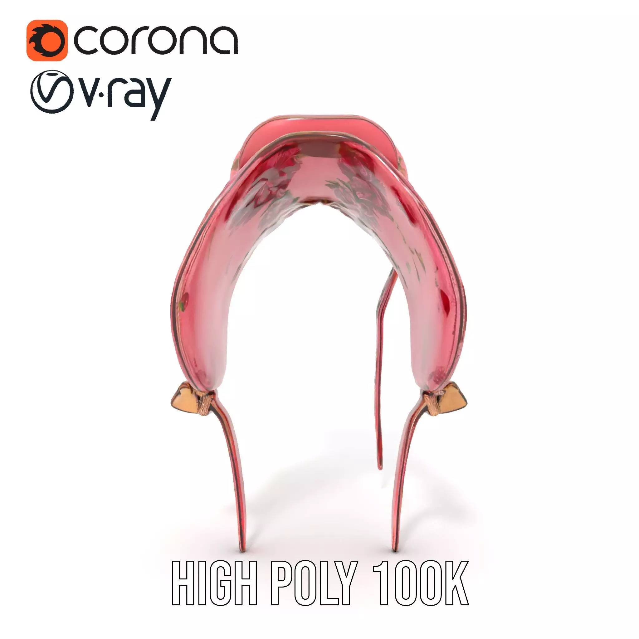 Floral Pink Saddle model pack Low-poly 3D model_20