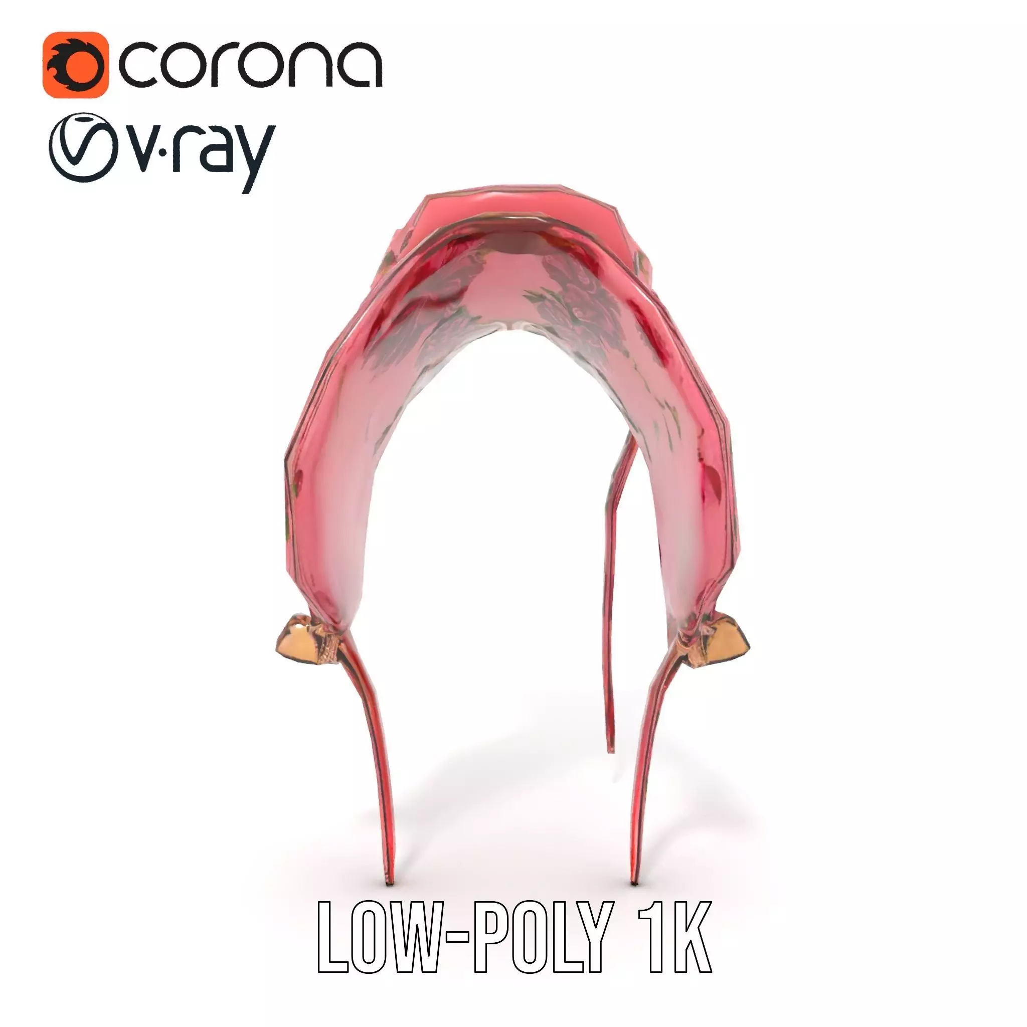 Floral Pink Saddle model pack Low-poly 3D model_19