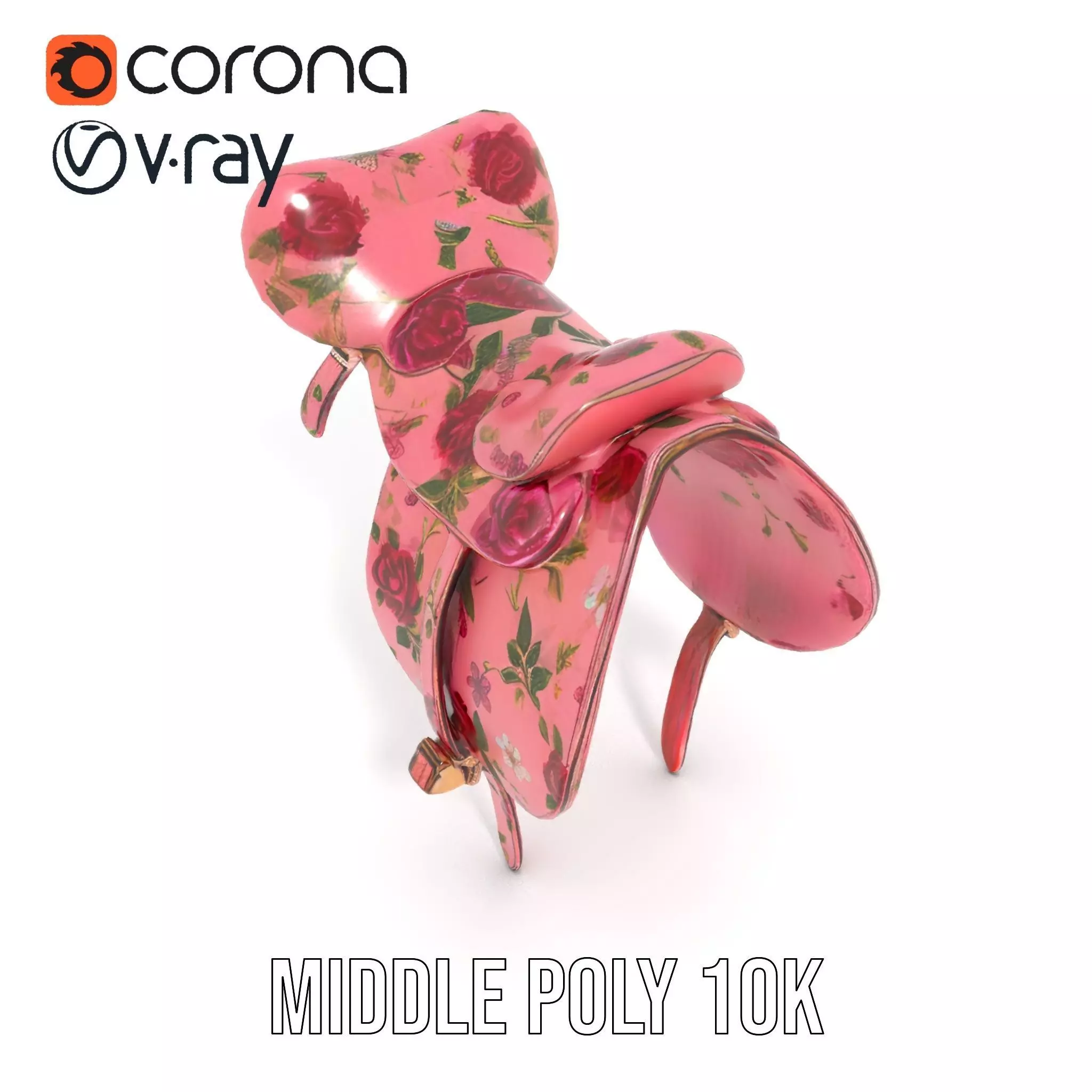 Floral Pink Saddle model pack Low-poly 3D model_18
