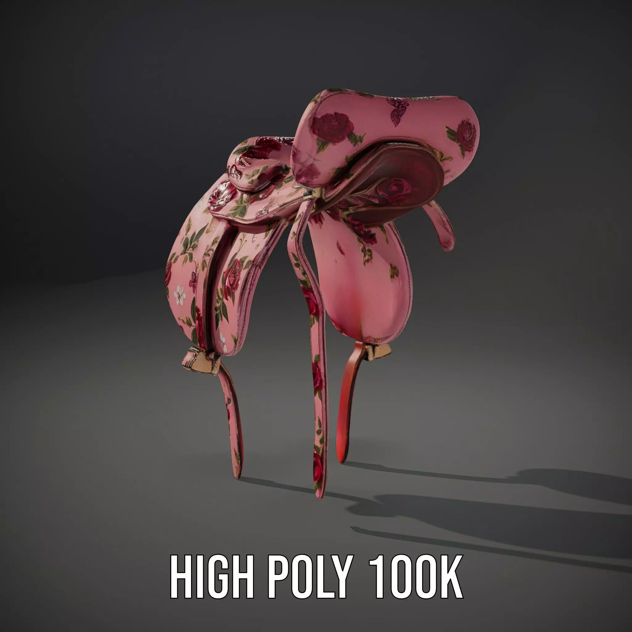 Floral Pink Saddle model pack Low-poly 3D model_8