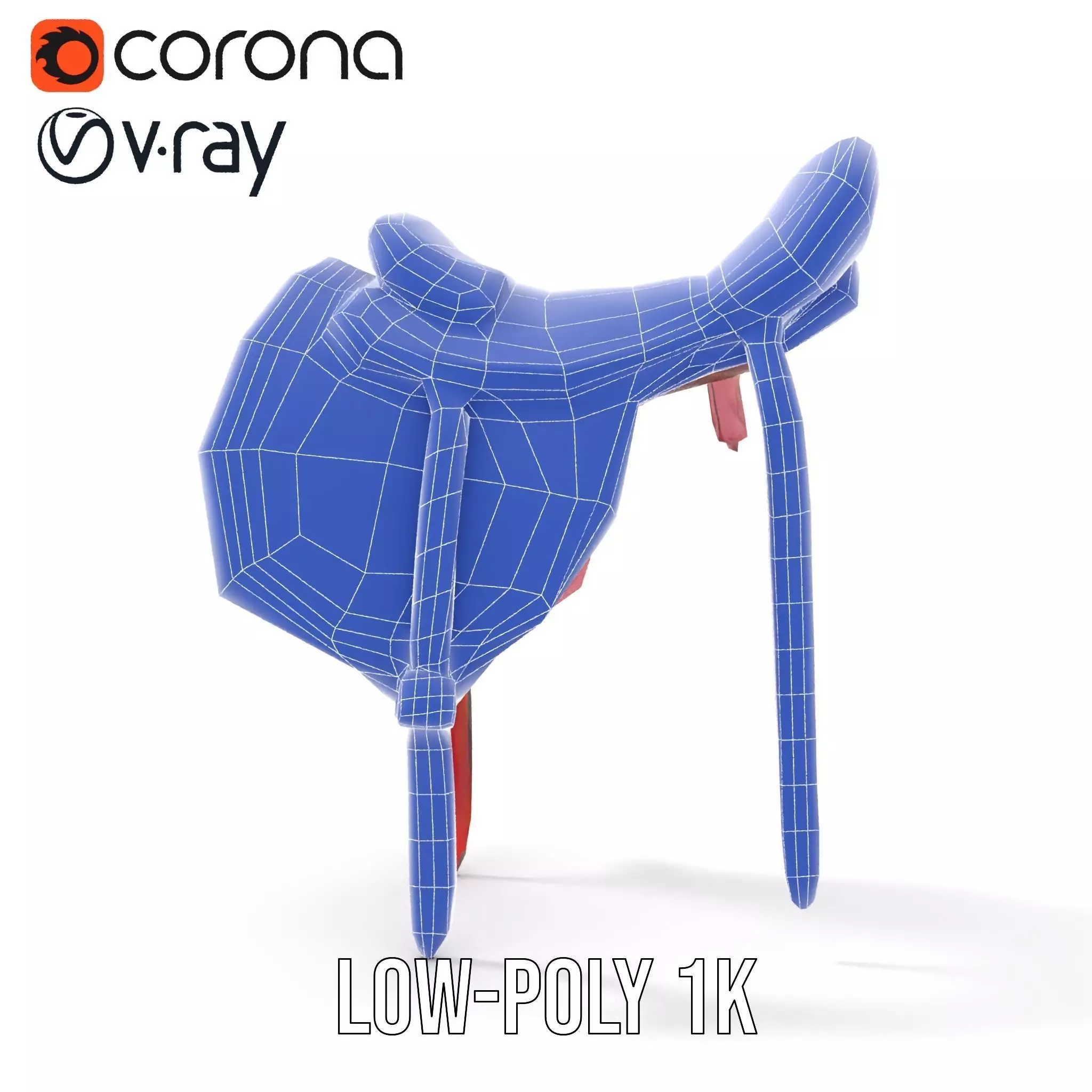 Floral Pink Saddle model pack Low-poly 3D model_28