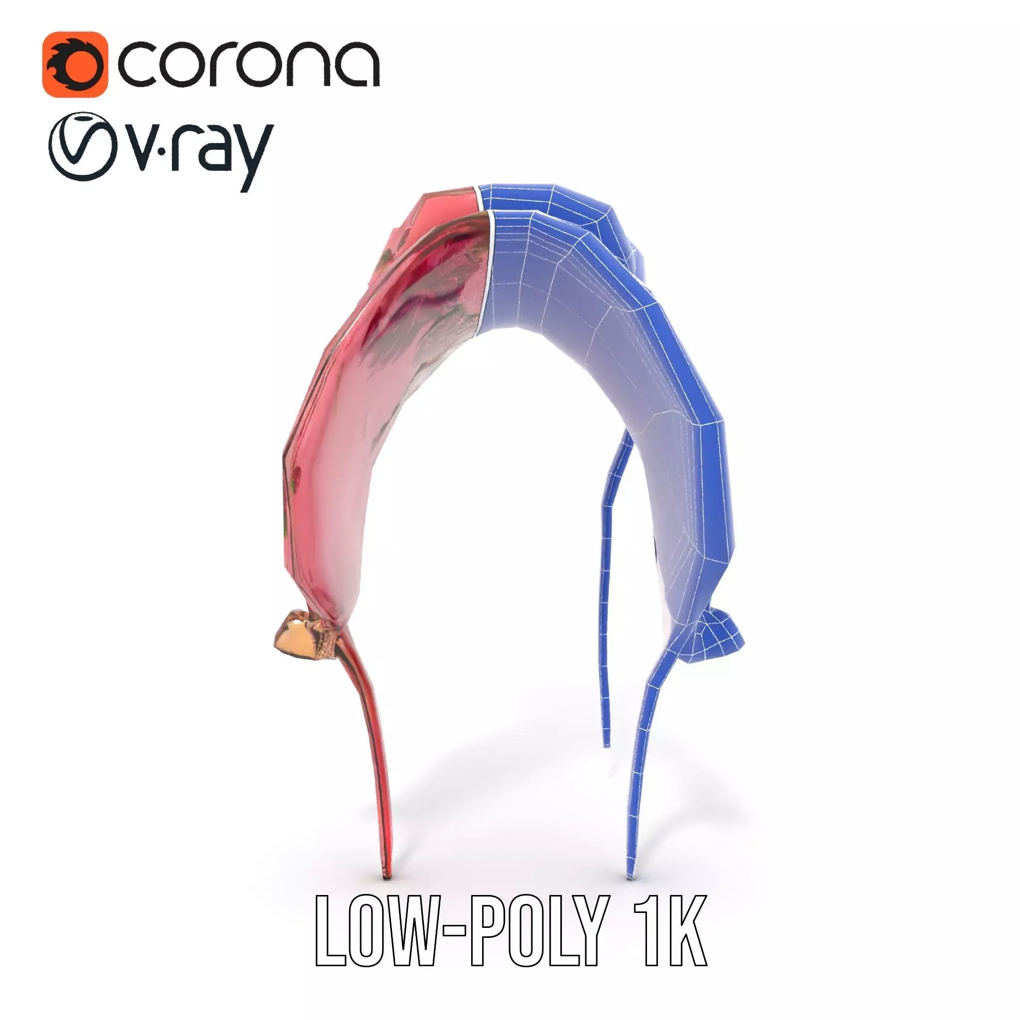 Floral Pink Saddle model pack Low-poly 3D model_22