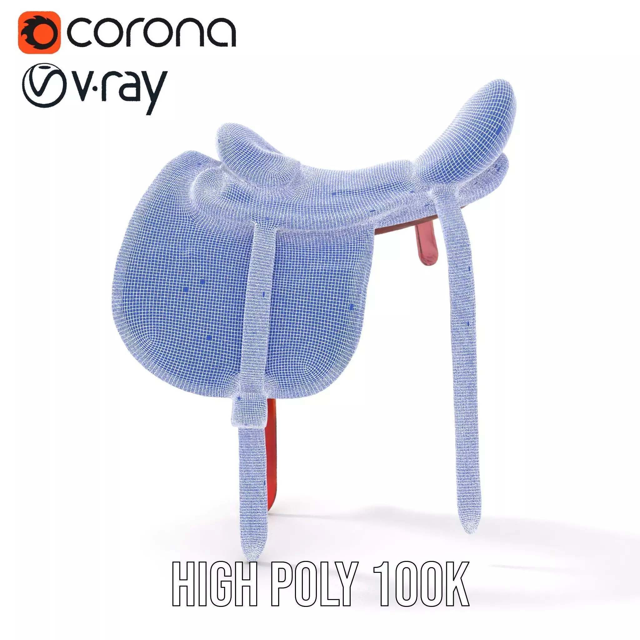 Floral Pink Saddle model pack Low-poly 3D model_33