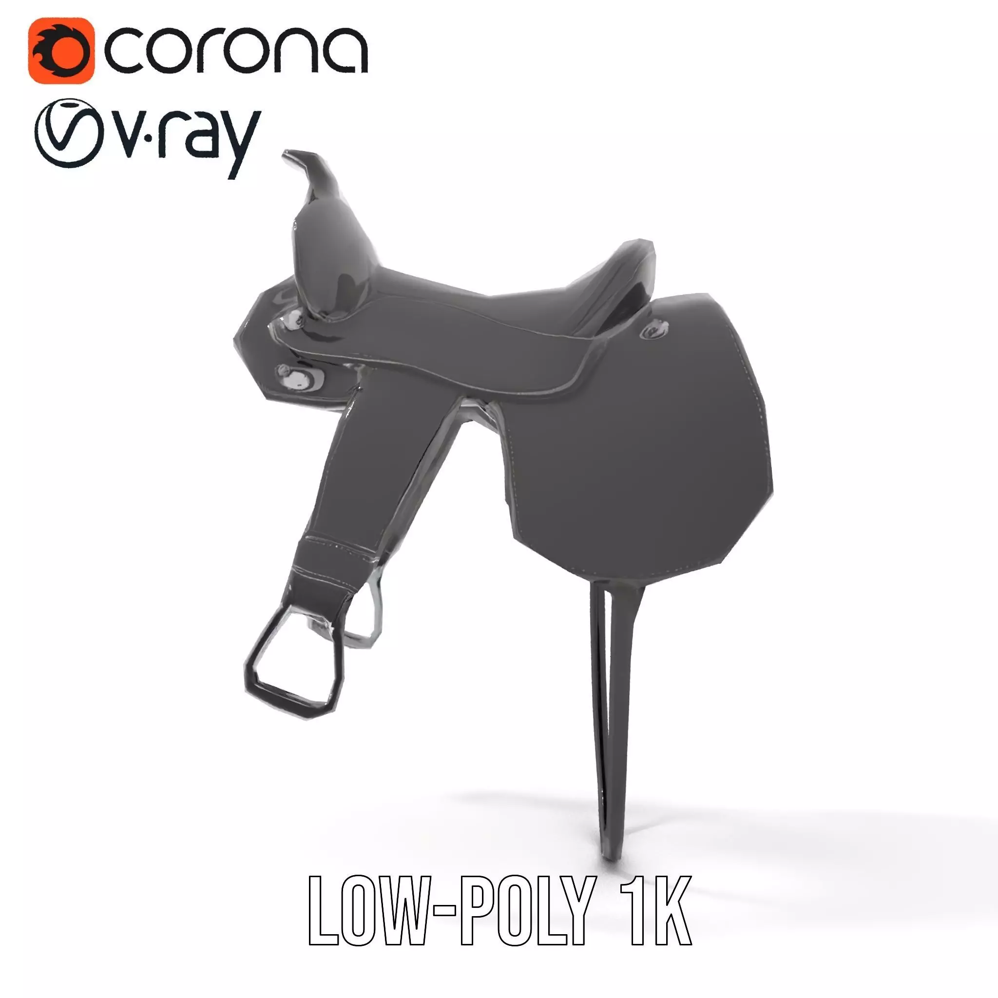 Sleek Black Saddle model pack Low-poly 3D model_31
