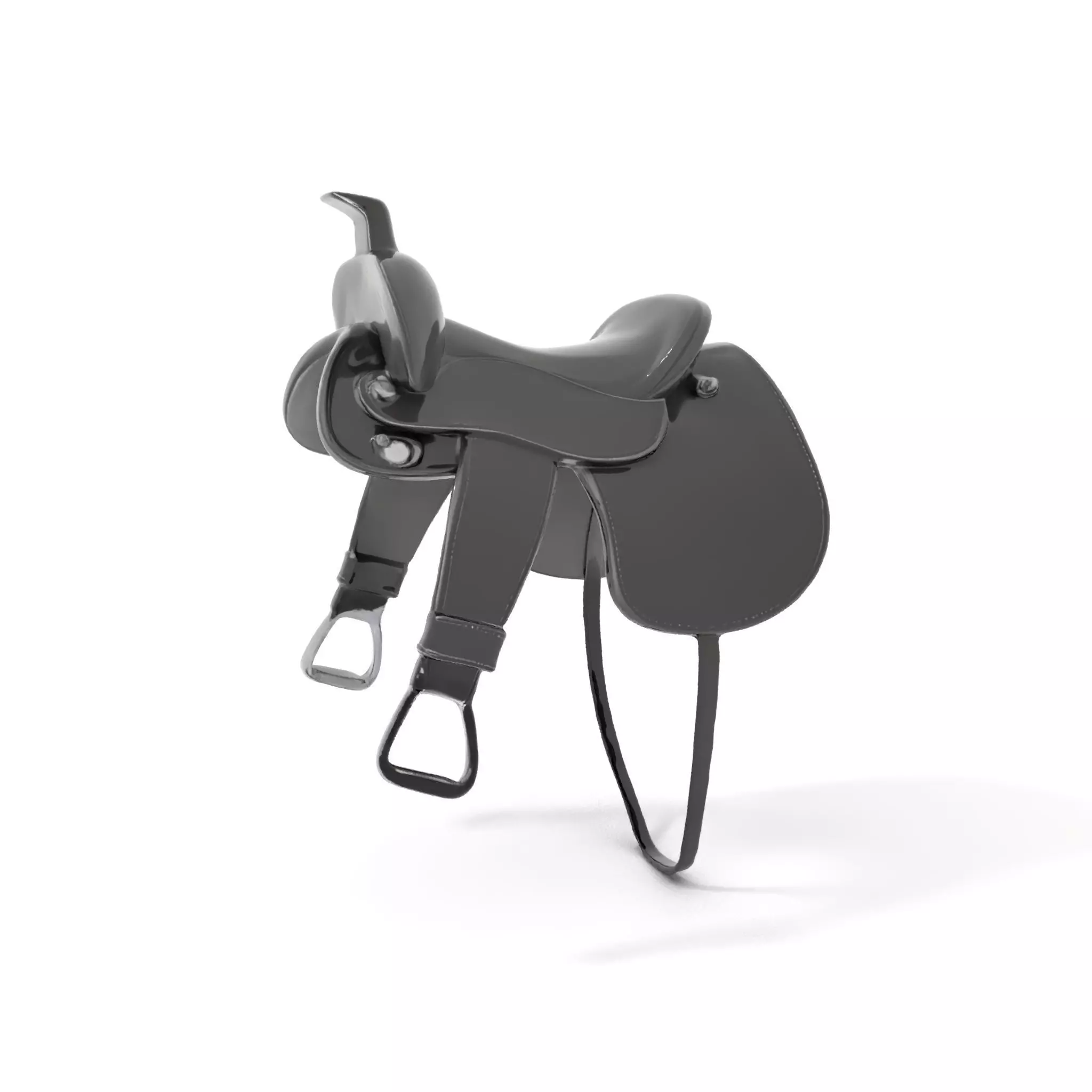 Sleek Black Saddle model pack Low-poly 3D model_0