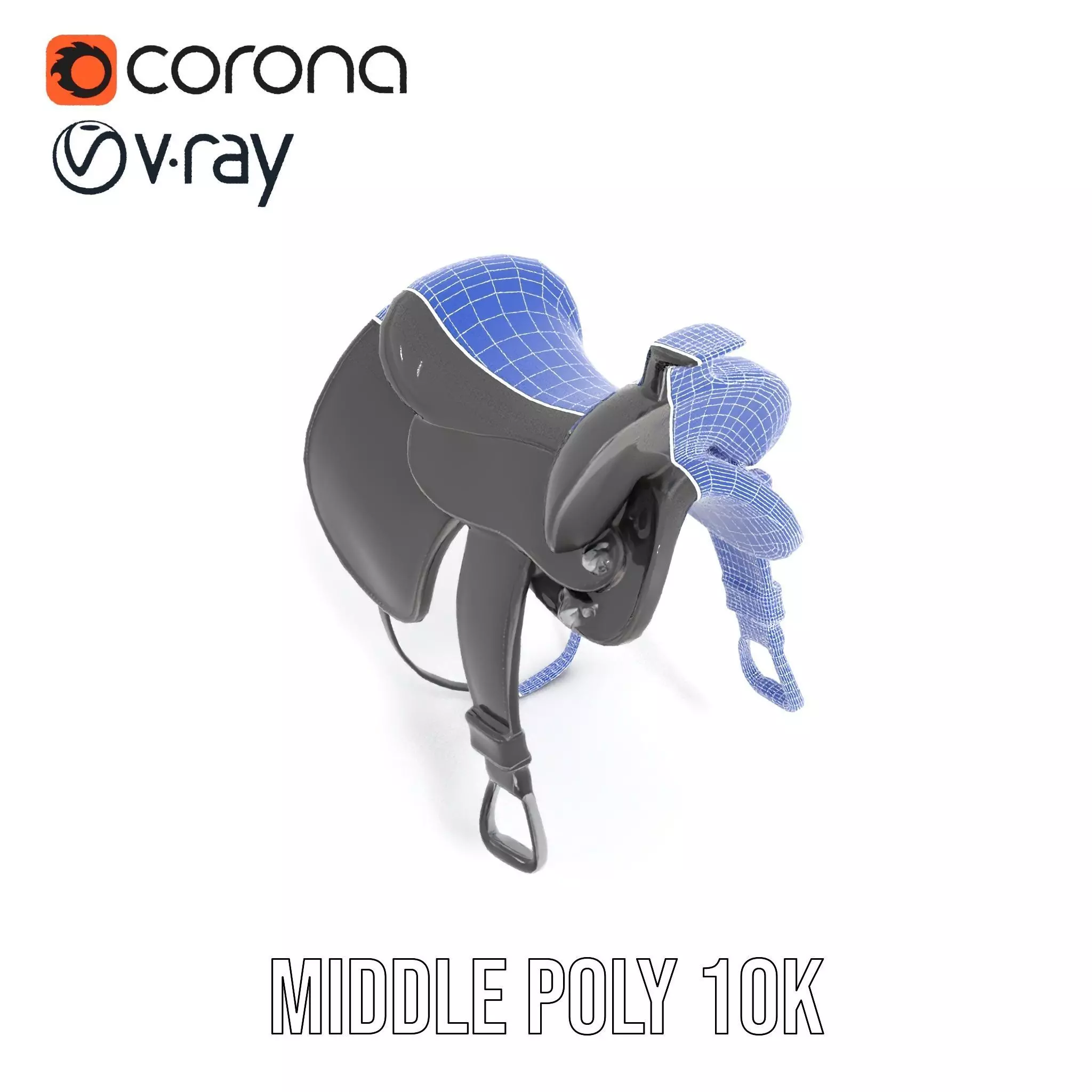 Sleek Black Saddle model pack Low-poly 3D model_27