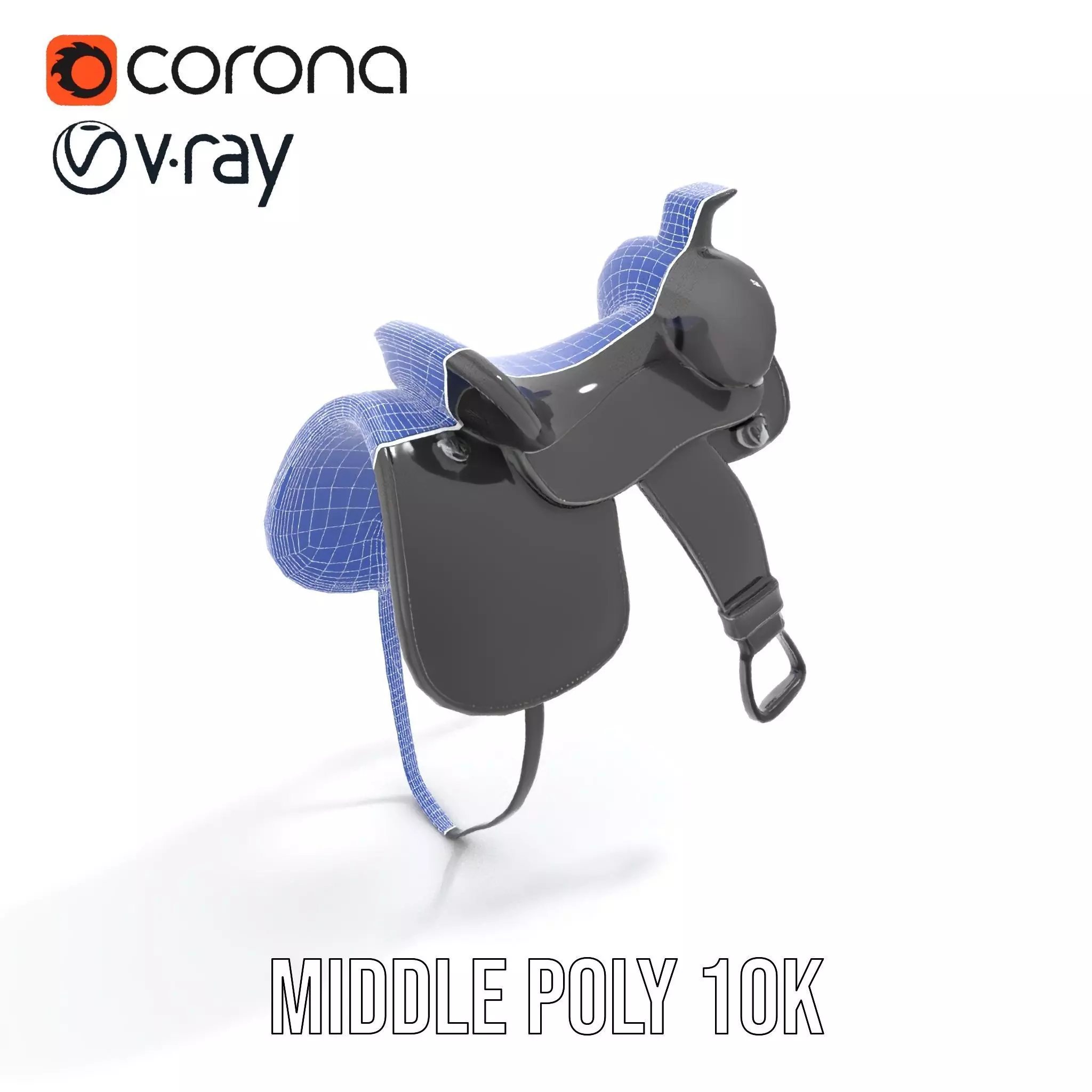 Sleek Black Saddle model pack Low-poly 3D model_21