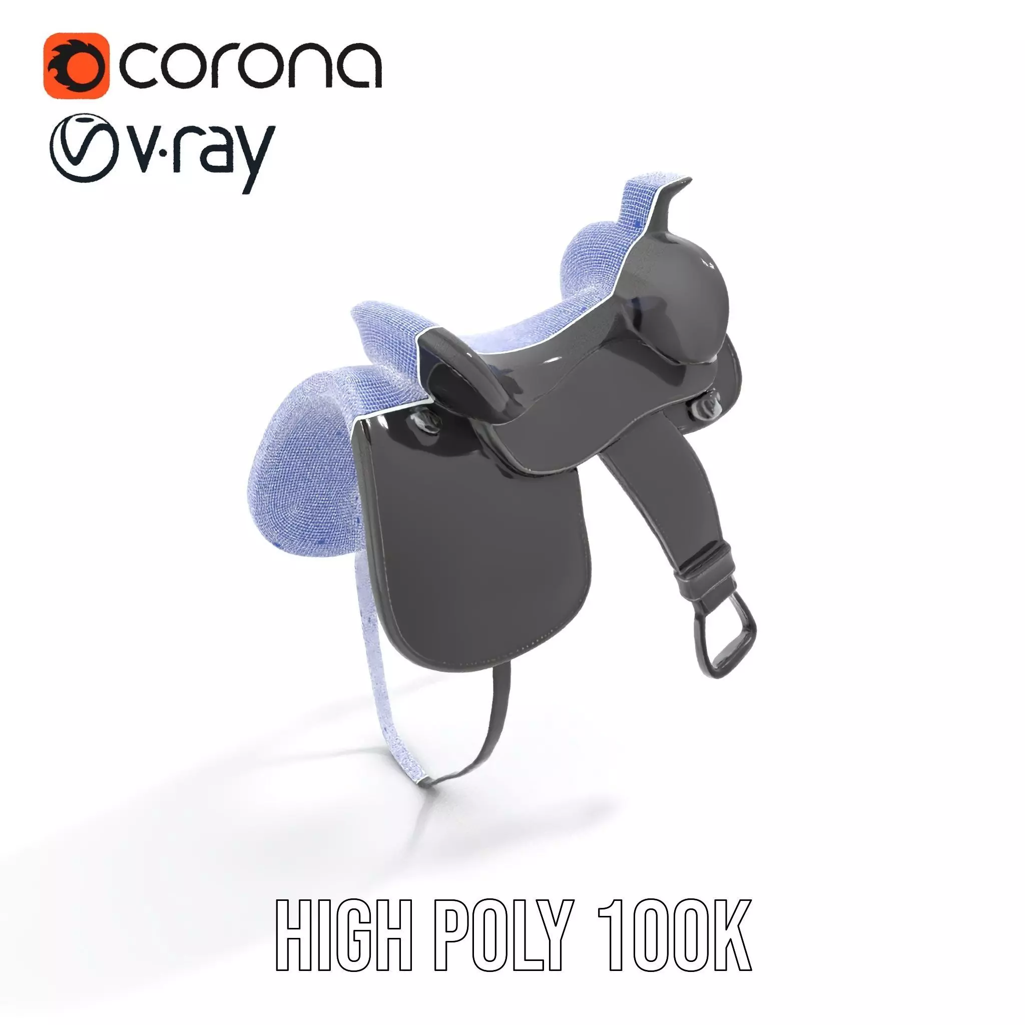 Sleek Black Saddle model pack Low-poly 3D model_29