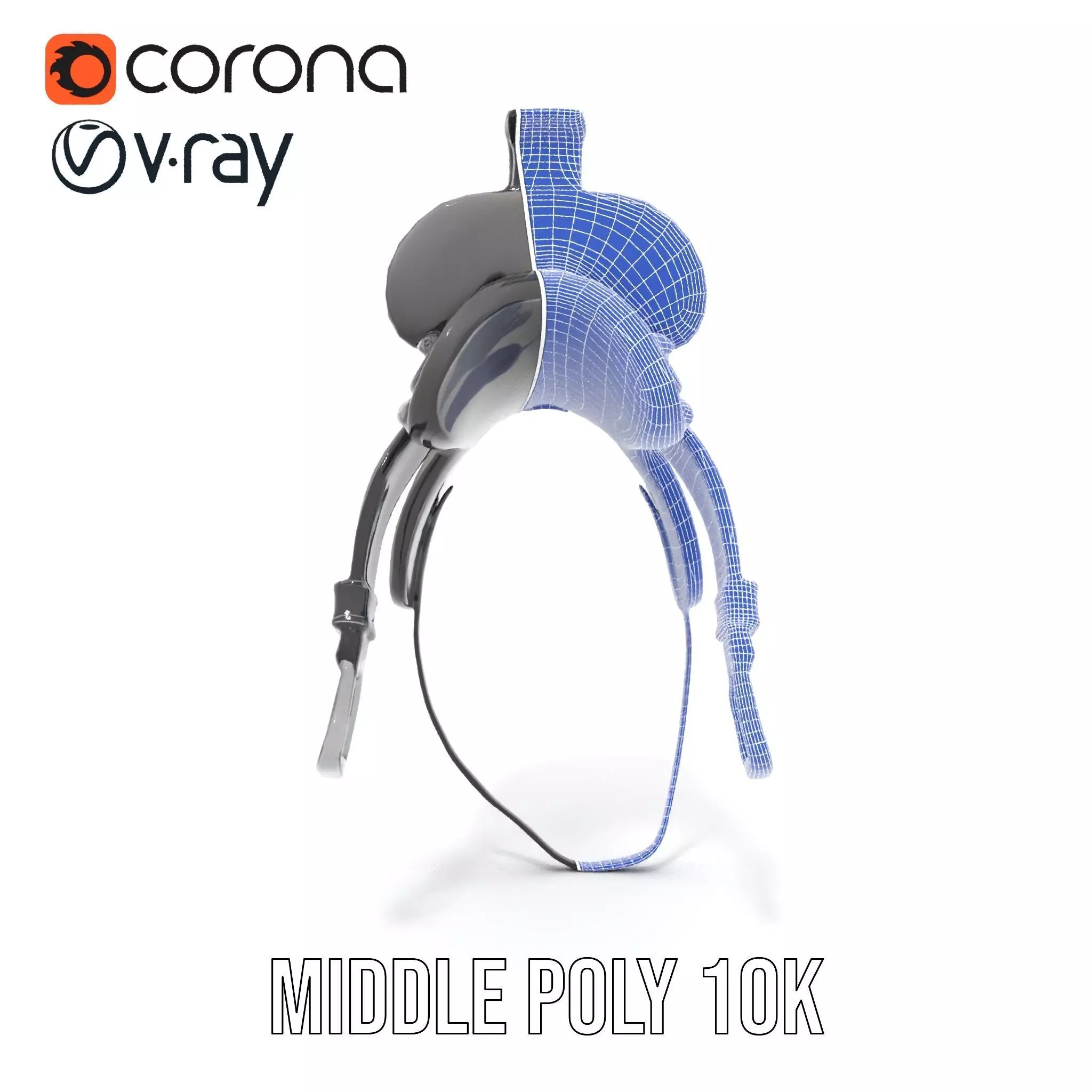 Sleek Black Saddle model pack Low-poly 3D model_24