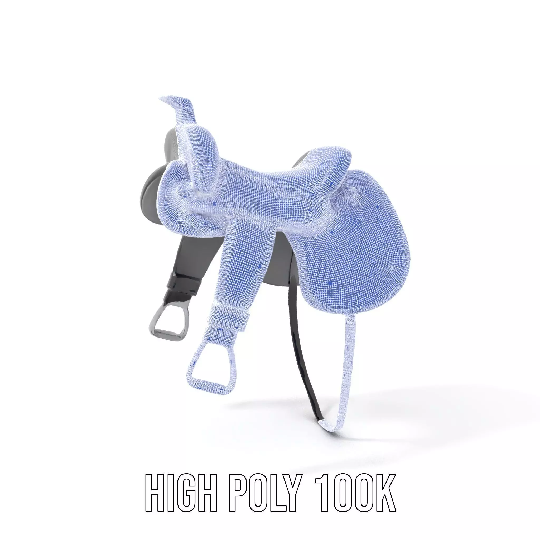 Sleek Black Saddle model pack Low-poly 3D model_4