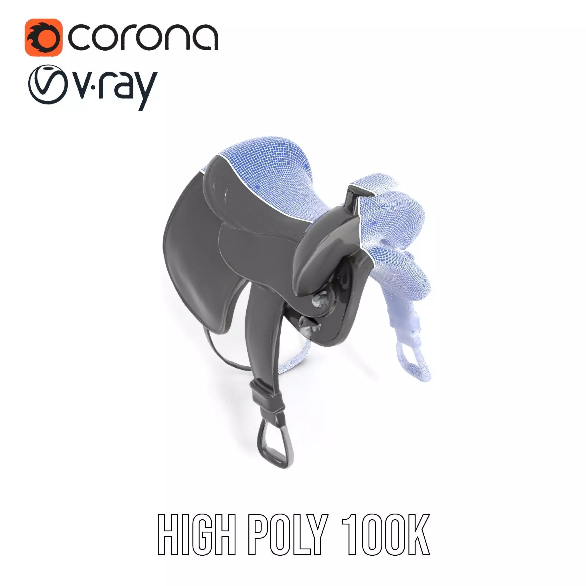 Sleek Black Saddle model pack Low-poly 3D model_32