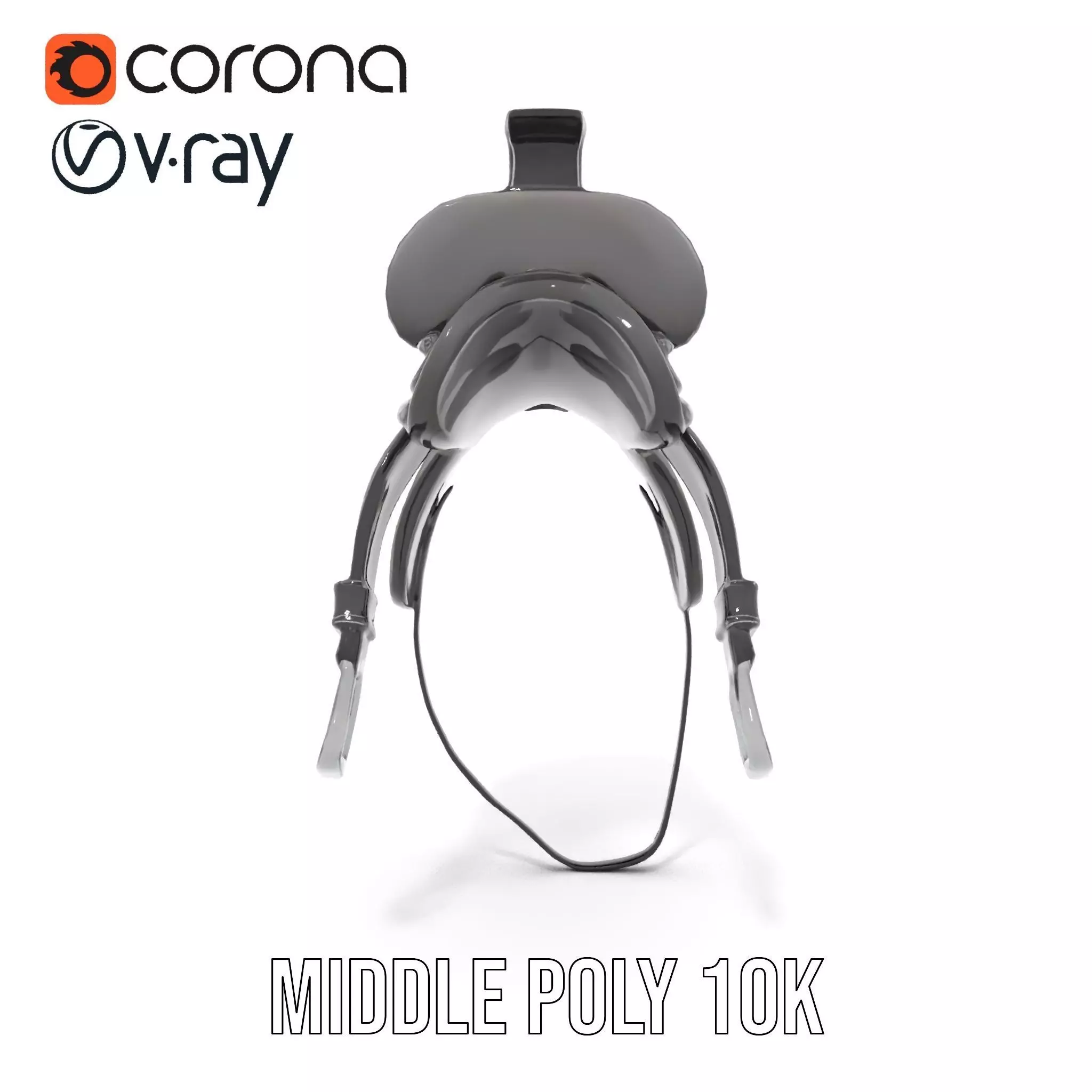 Sleek Black Saddle model pack Low-poly 3D model_13