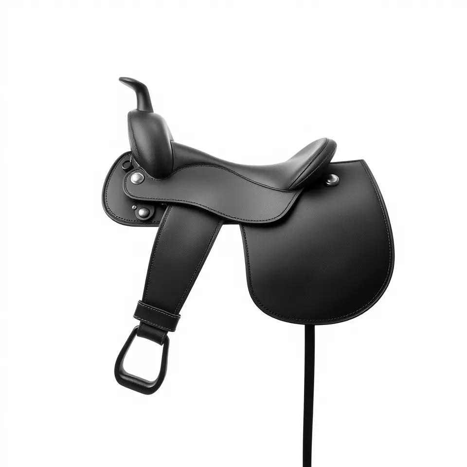 Sleek Black Saddle model pack Low-poly 3D model_2