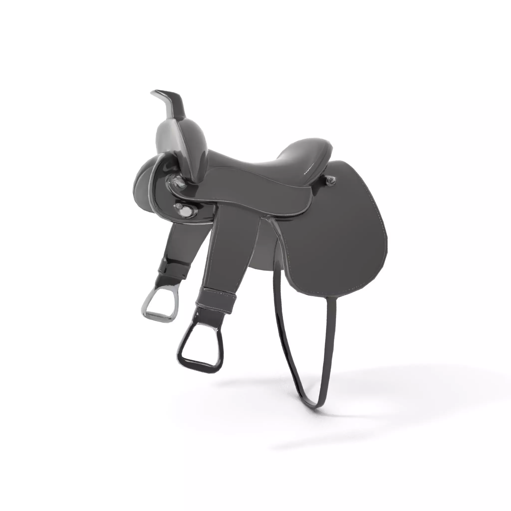 Sleek Black Saddle model pack Low-poly 3D model_11