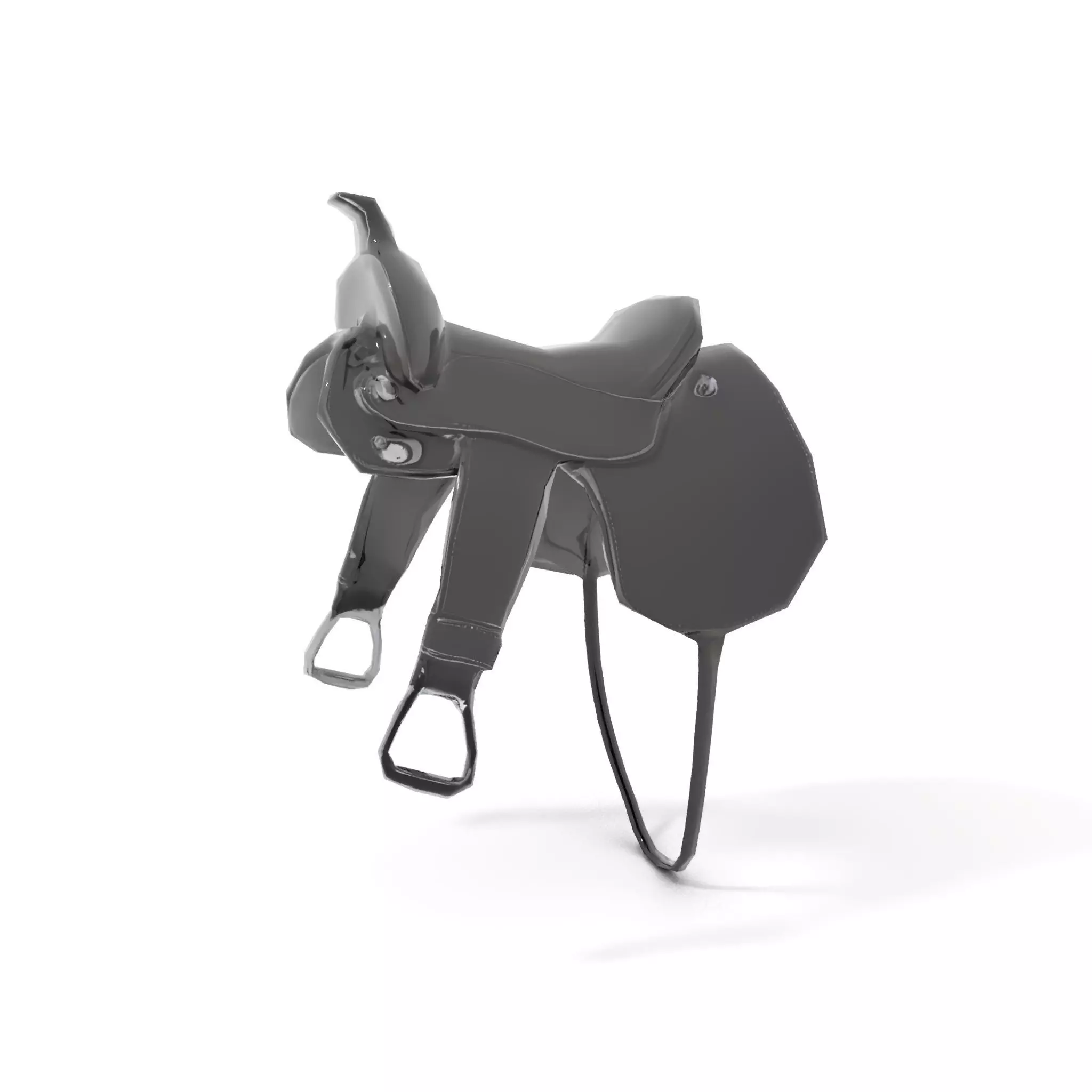 Sleek Black Saddle model pack Low-poly 3D model_9
