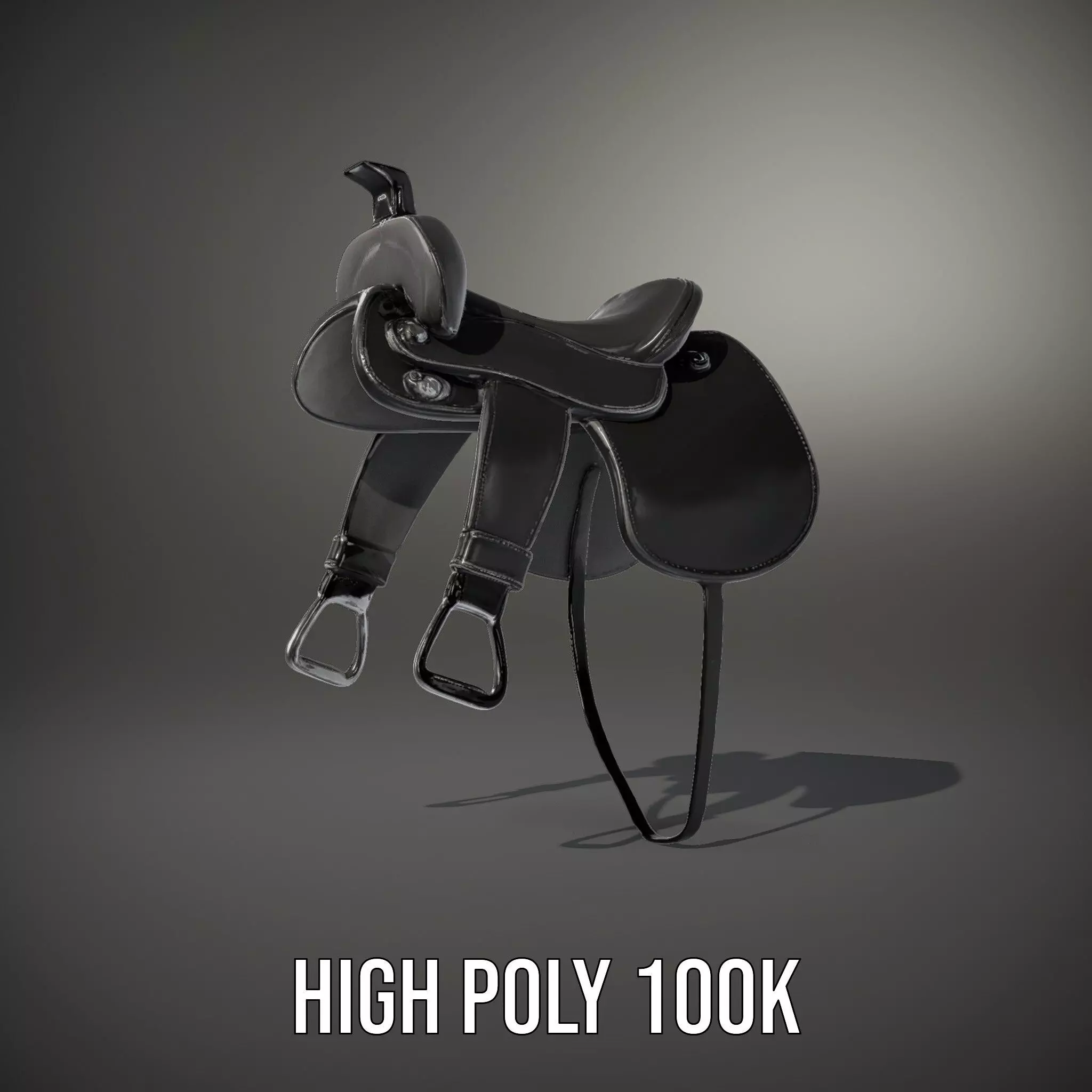 Sleek Black Saddle model pack Low-poly 3D model_8