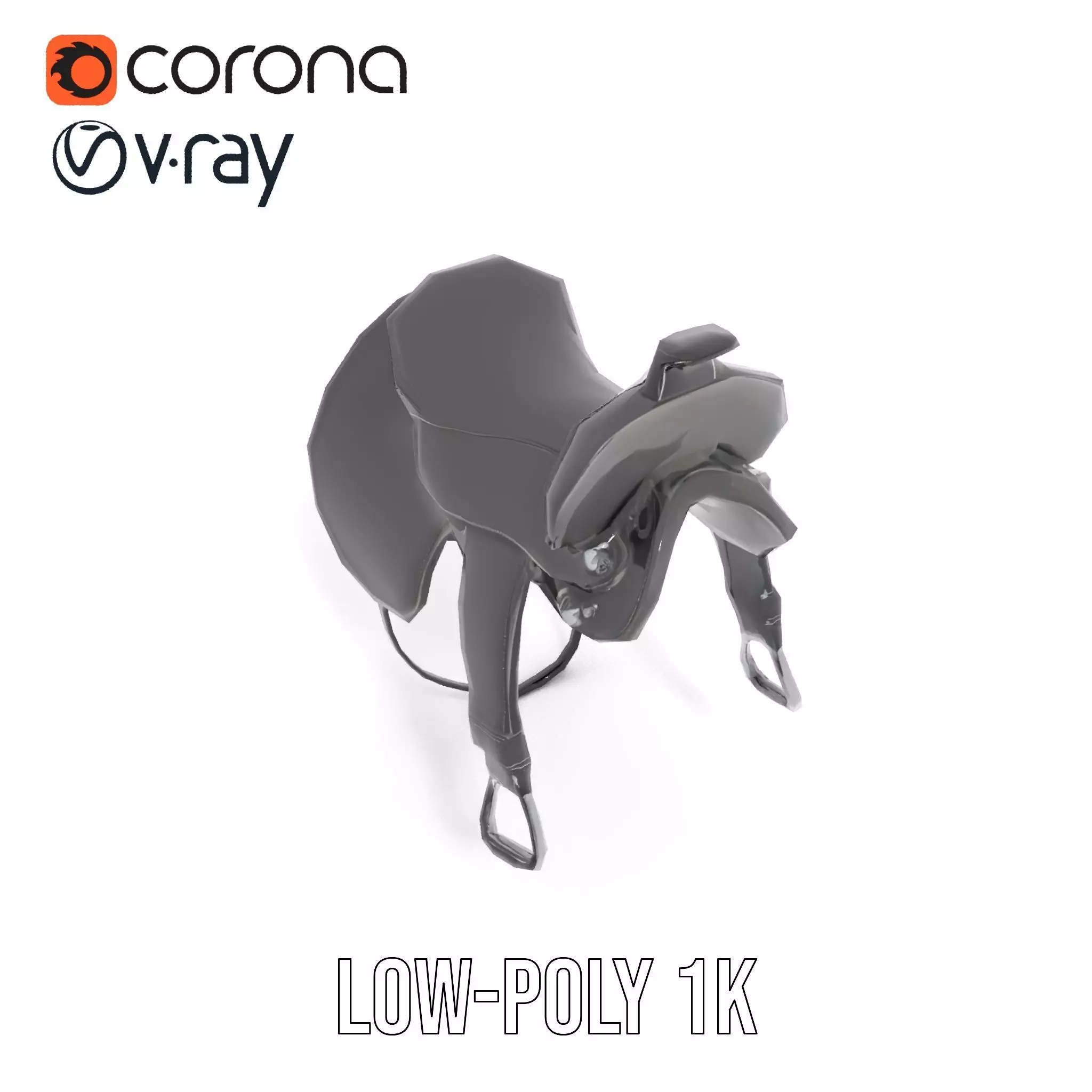 Sleek Black Saddle model pack Low-poly 3D model_19