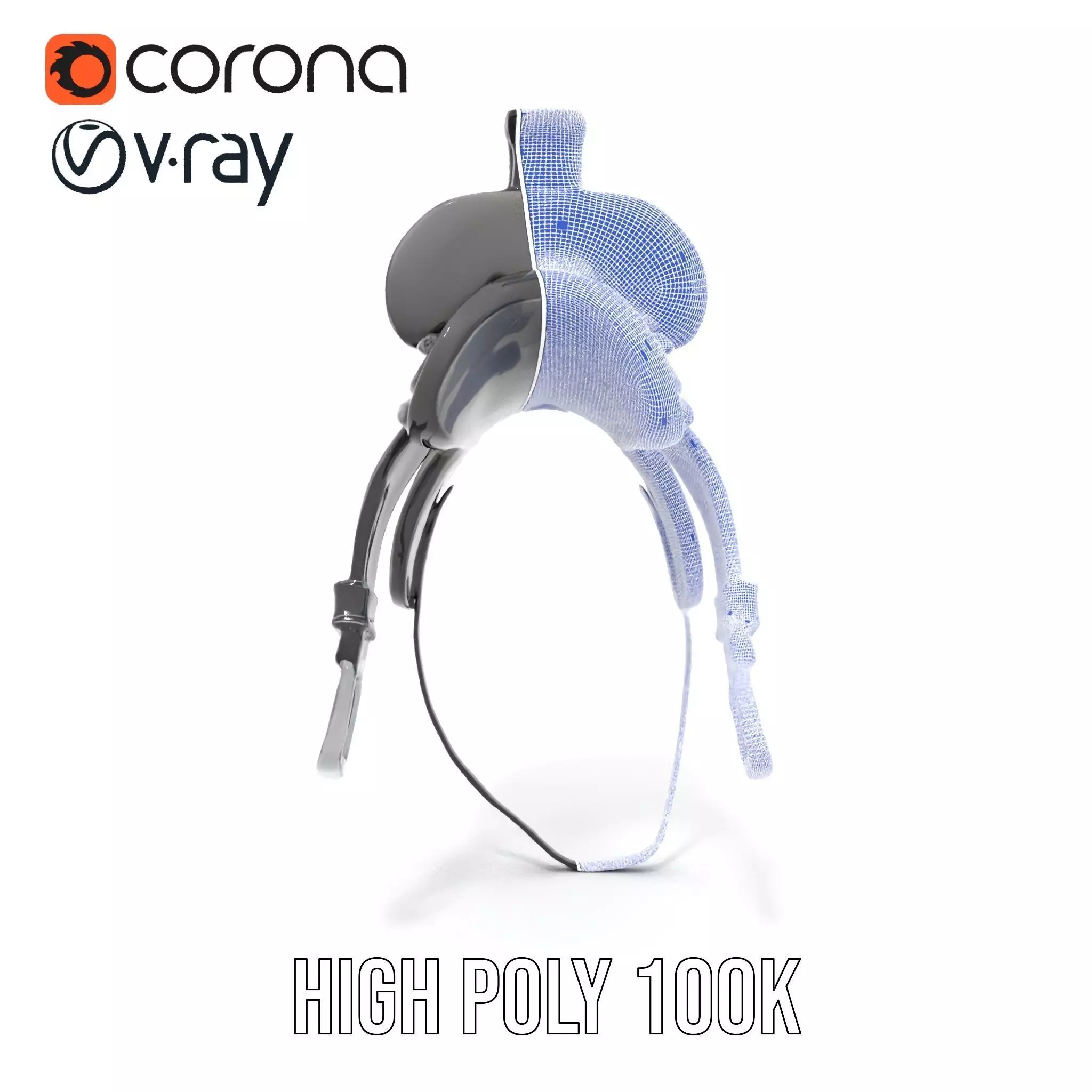 Sleek Black Saddle model pack Low-poly 3D model_34