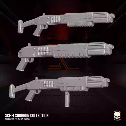 Scifi Shotgun STL For Action Figures