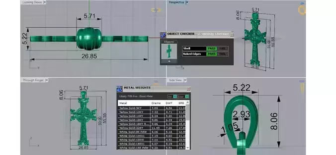 gold Cross design stl 3dm Pendant Model gp0477