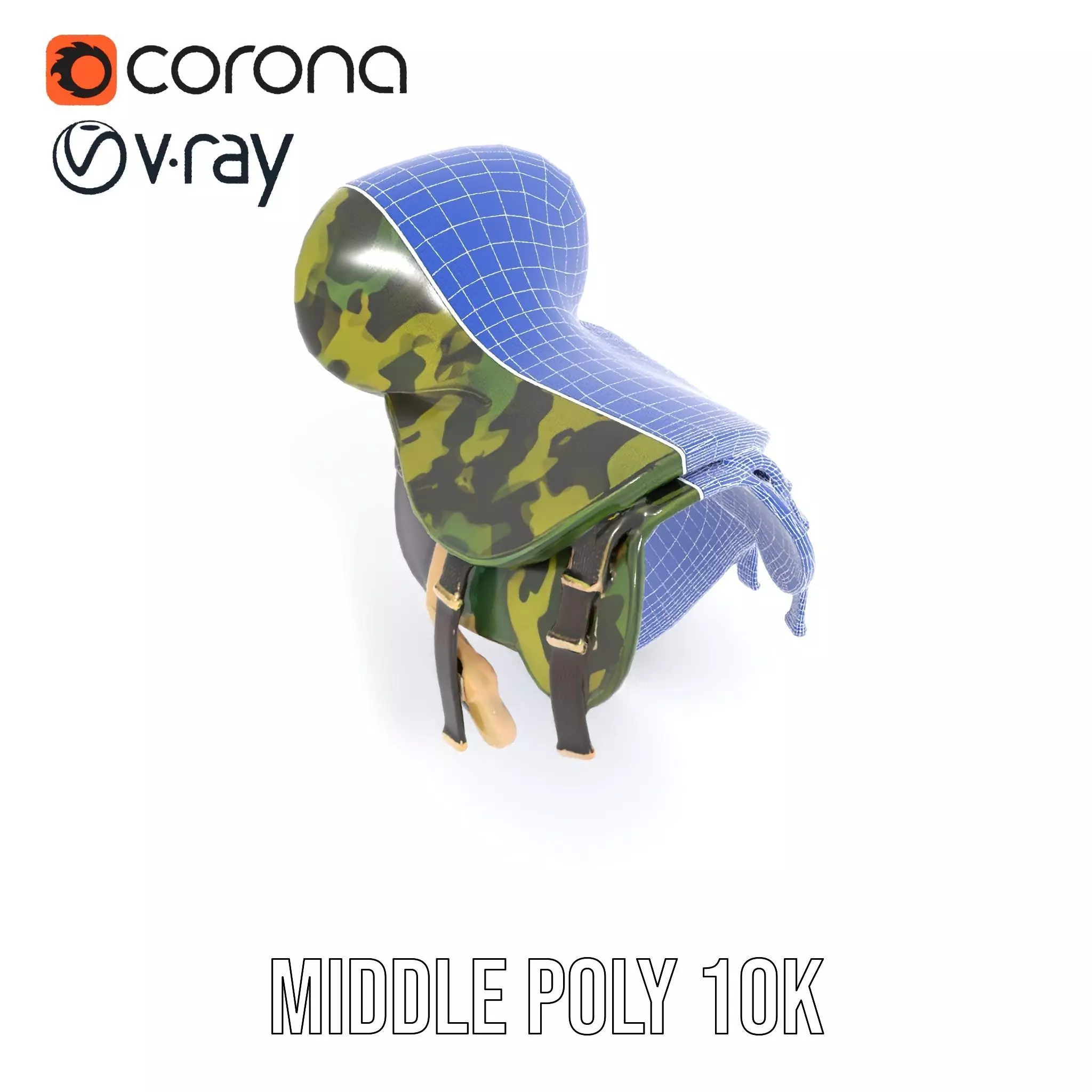 Camouflage Saddle model pack Low-poly 3D model_21